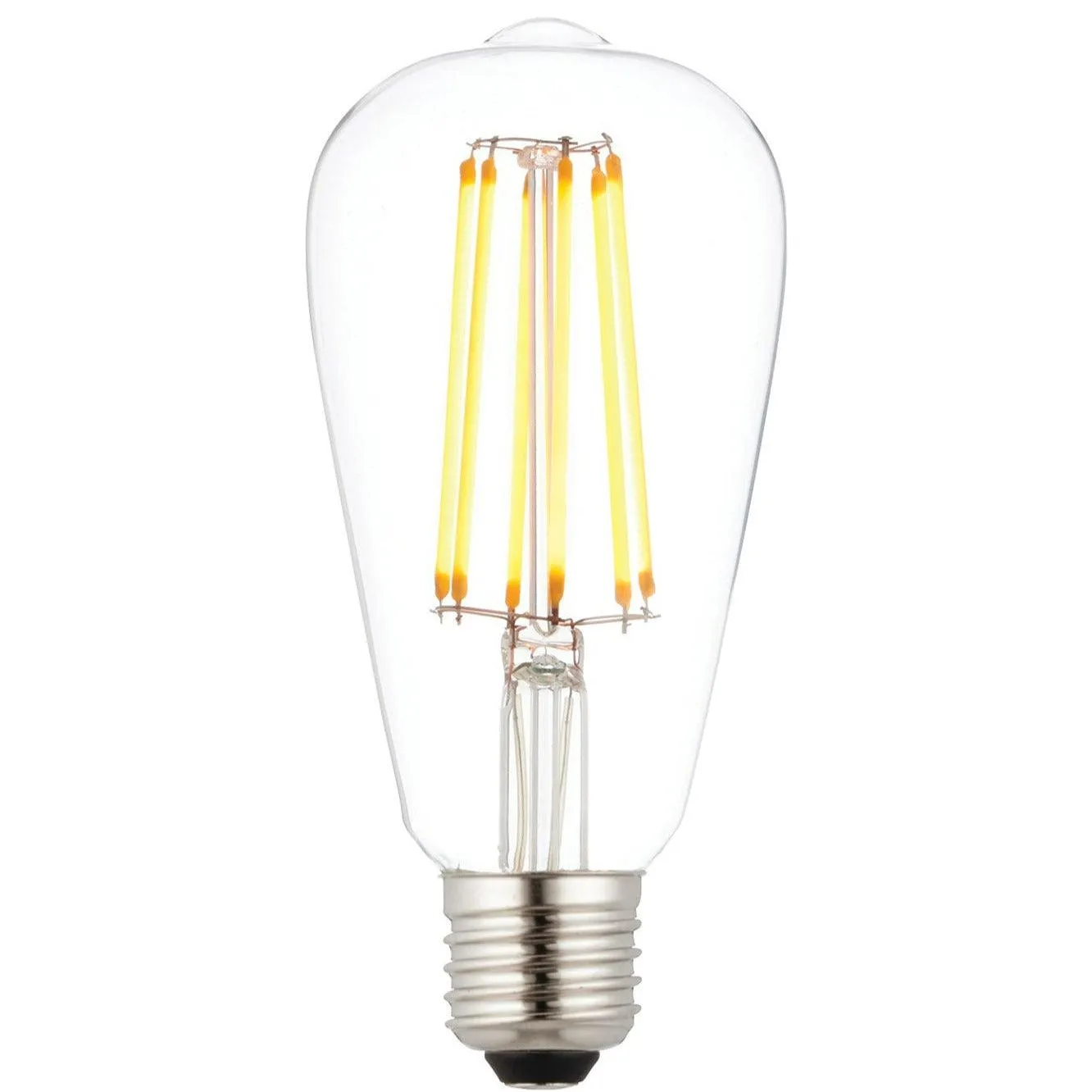 12 X E27 LED 6w Filament Clear Pear Shaped Dimmable Light Bulb