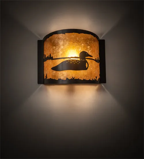 12"W Loon Wildlife Wall Sconce