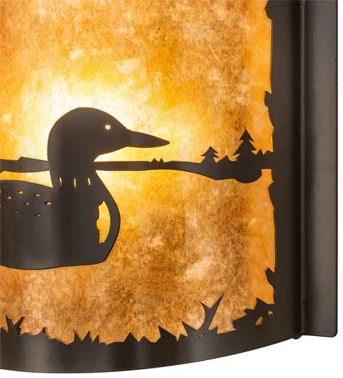 12"W Loon Wildlife Wall Sconce