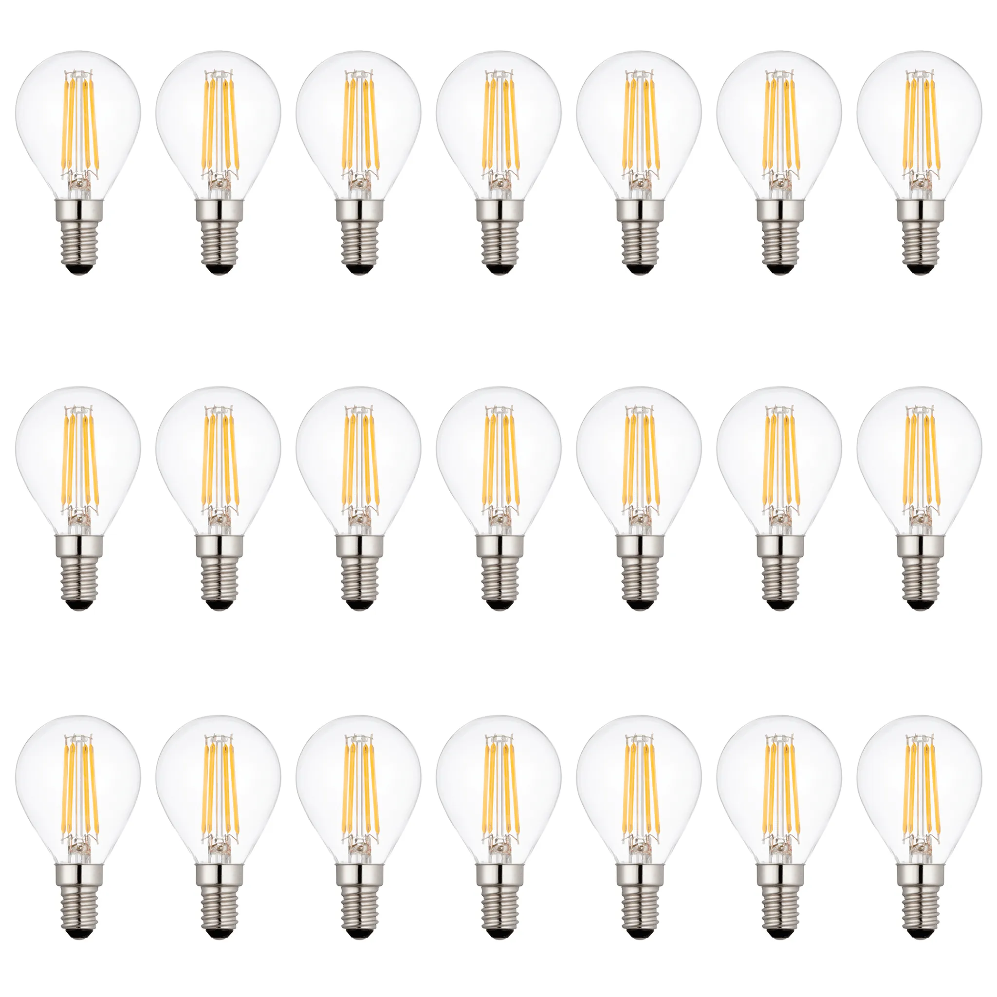 21 x E14 LED Filament Lamp/Bulb Dimmable 4W (40W Equivalent)