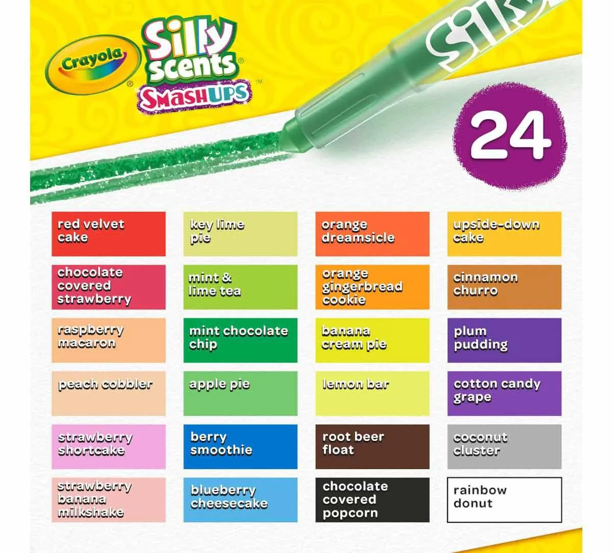 24 Ct Silly Scents Mini Twistables Scented Smashups Crayons
