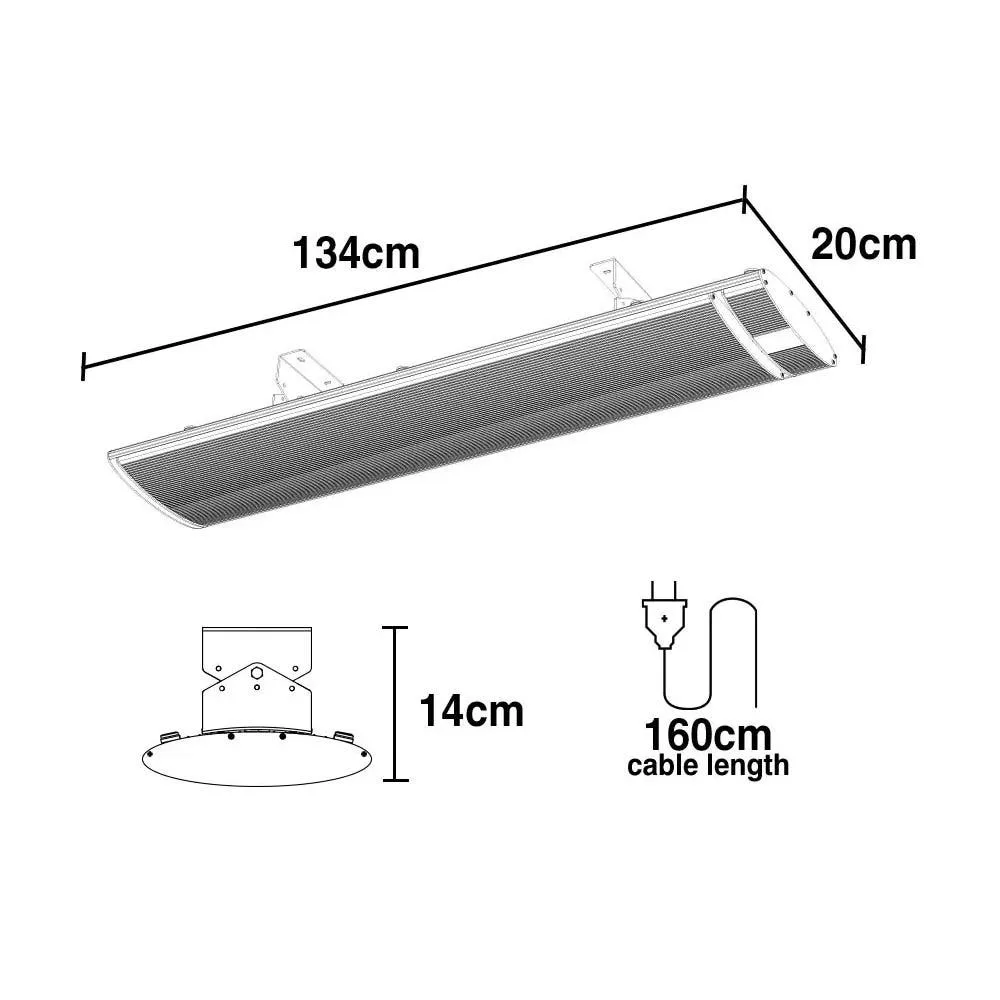 2400W Outdoor Strip Heater, Silent, Splash Resistant - BIO