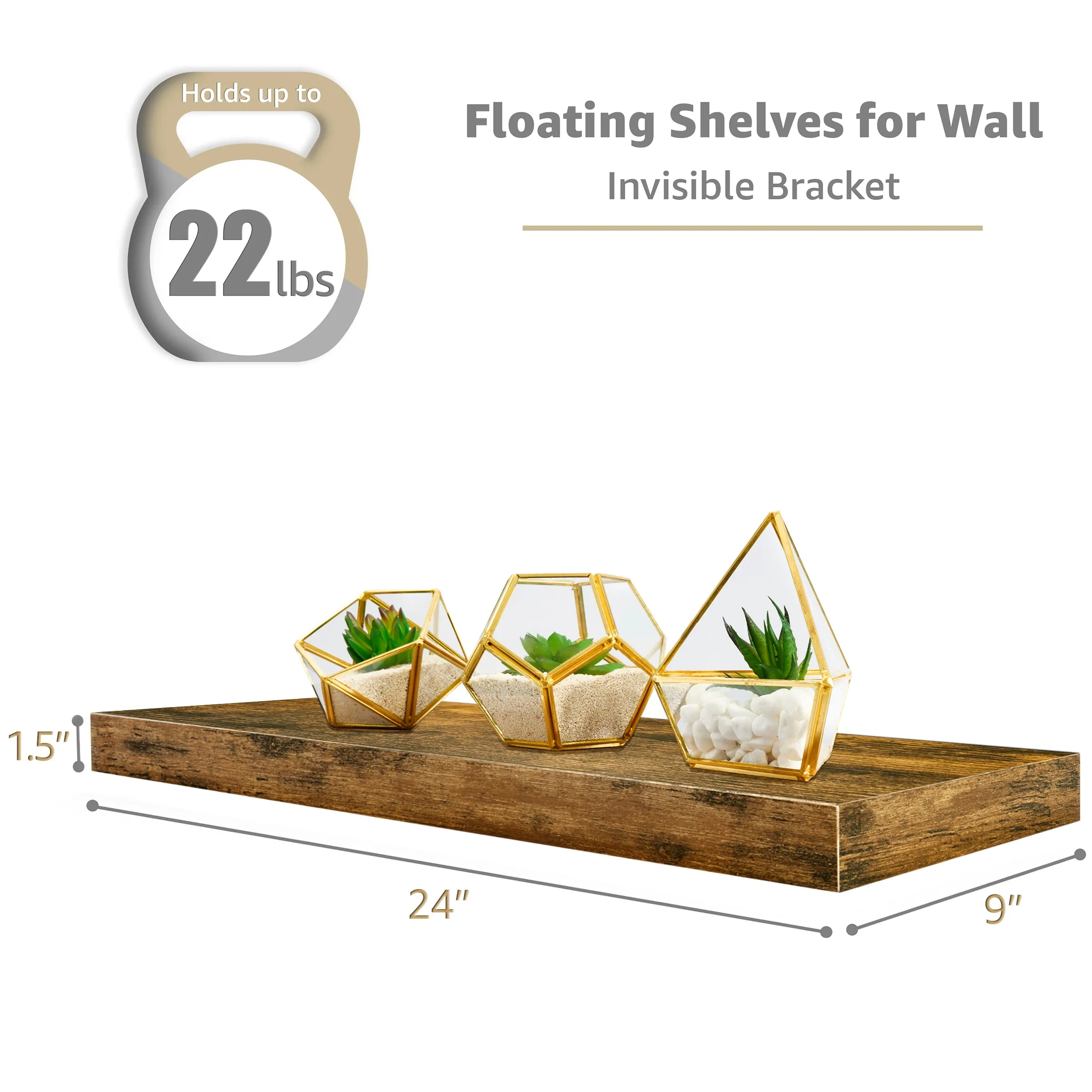 24" Floating Shelves (4 Pk)
