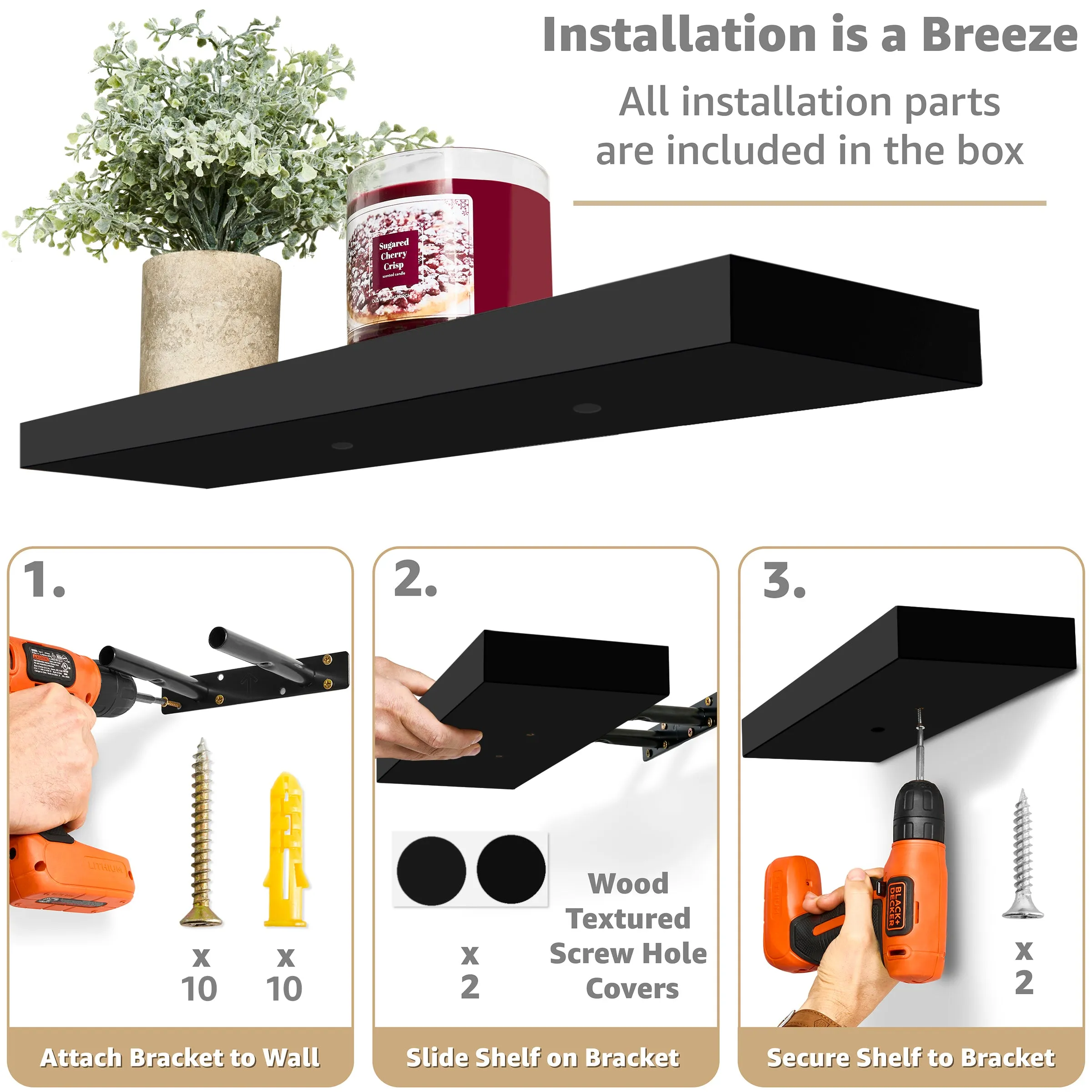 24" Floating Shelves (4 Pk)