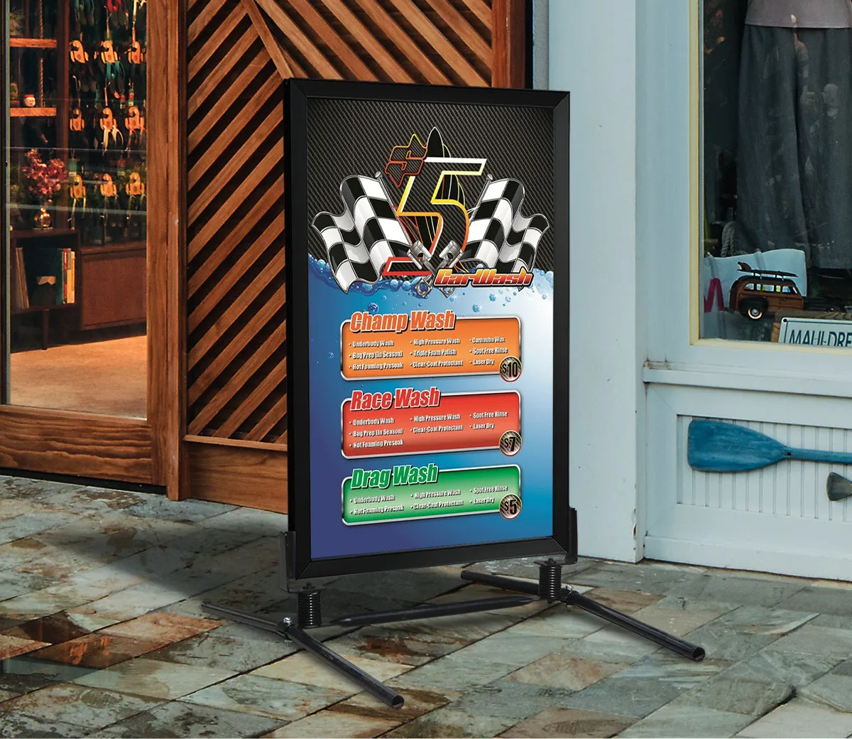 $5 Hot-Rod Wash- Windmaster Menu- 28" x 44" .020 Styrene Insert