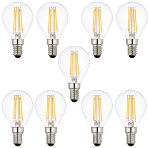 9 x E14 LED Filament Bulbs Dimmable 4W (40W Equivalent)