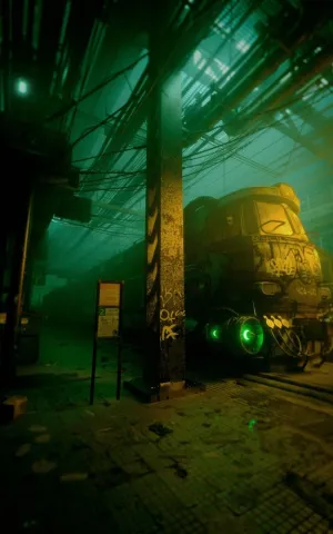 Abandoned Station Plexi Glass Wall Art