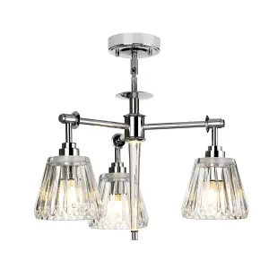 Agatha 3 Light Pendant IP44 - Polished Chrome Finish