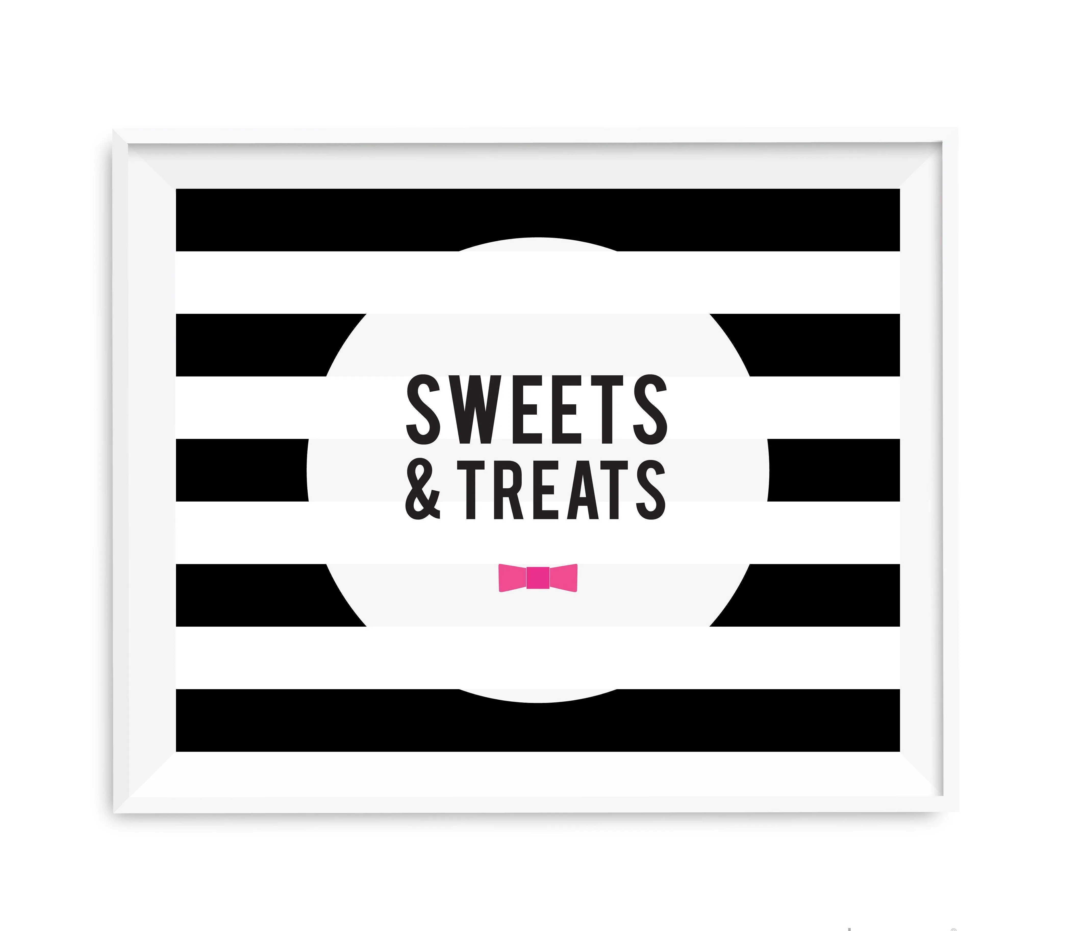 Andaz Press 8.5 x 11 Modern Black and White Stripes Wedding Party Signs