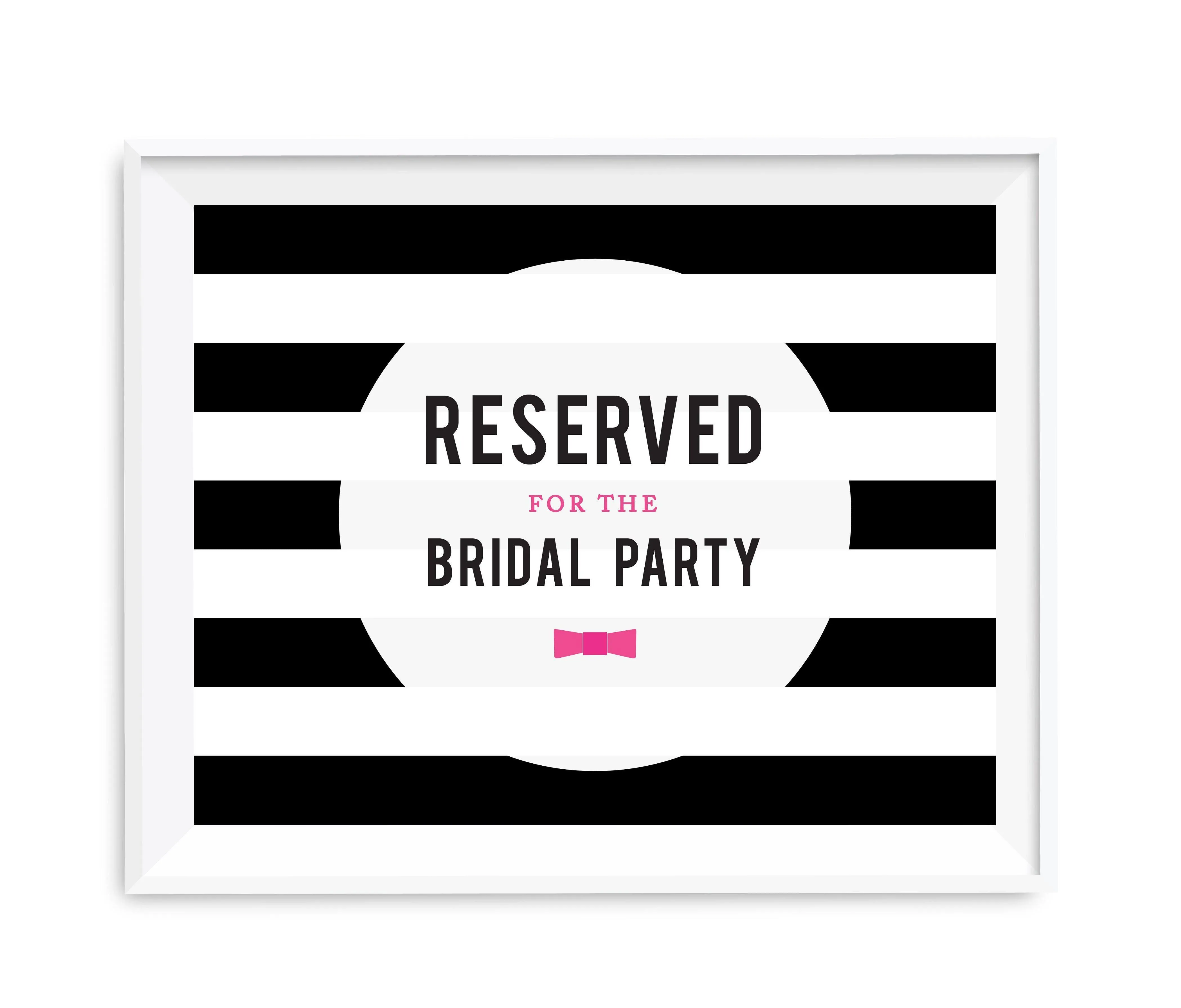 Andaz Press 8.5 x 11 Modern Black and White Stripes Wedding Party Signs