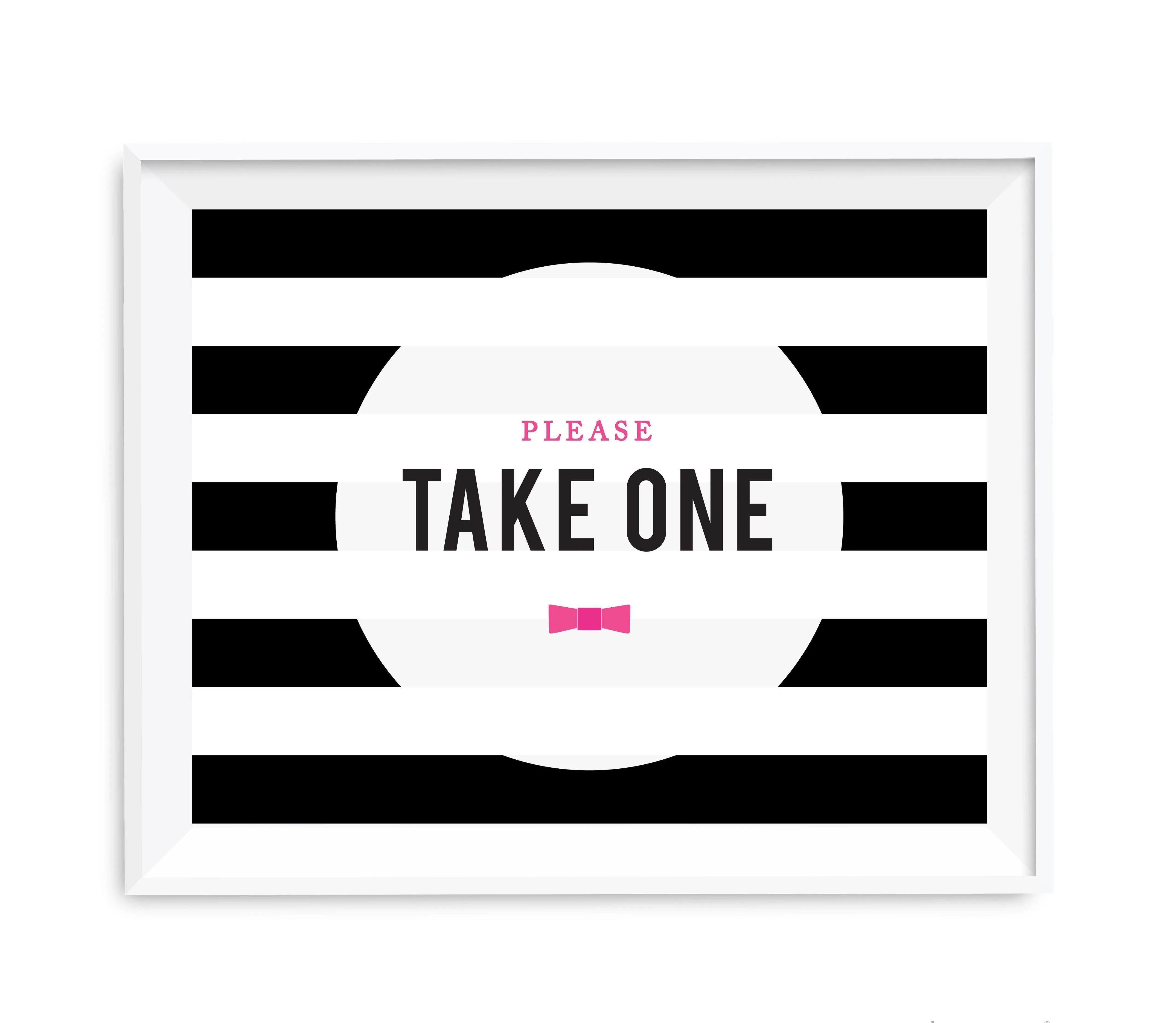 Andaz Press 8.5 x 11 Modern Black and White Stripes Wedding Party Signs