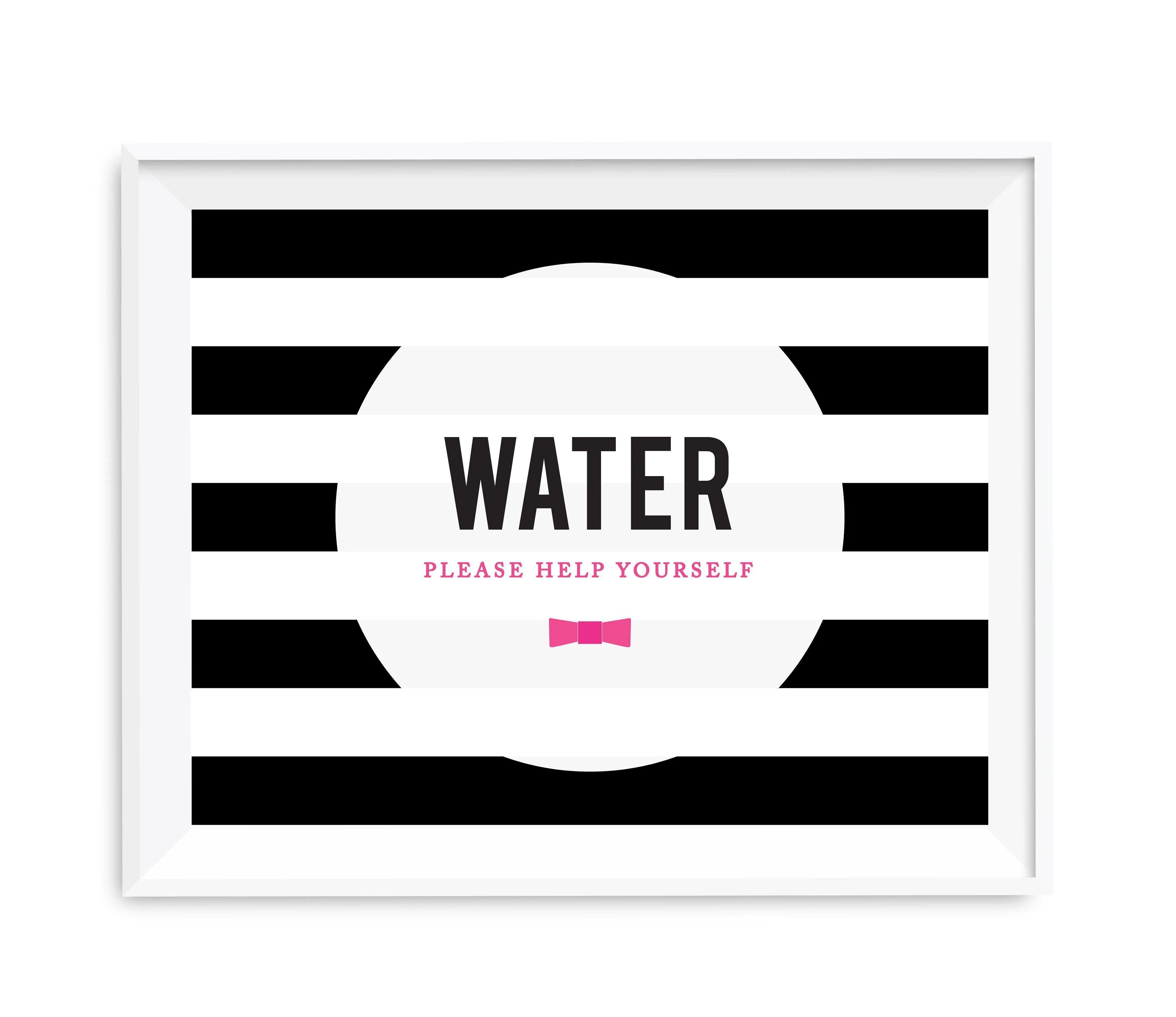 Andaz Press 8.5 x 11 Modern Black and White Stripes Wedding Party Signs