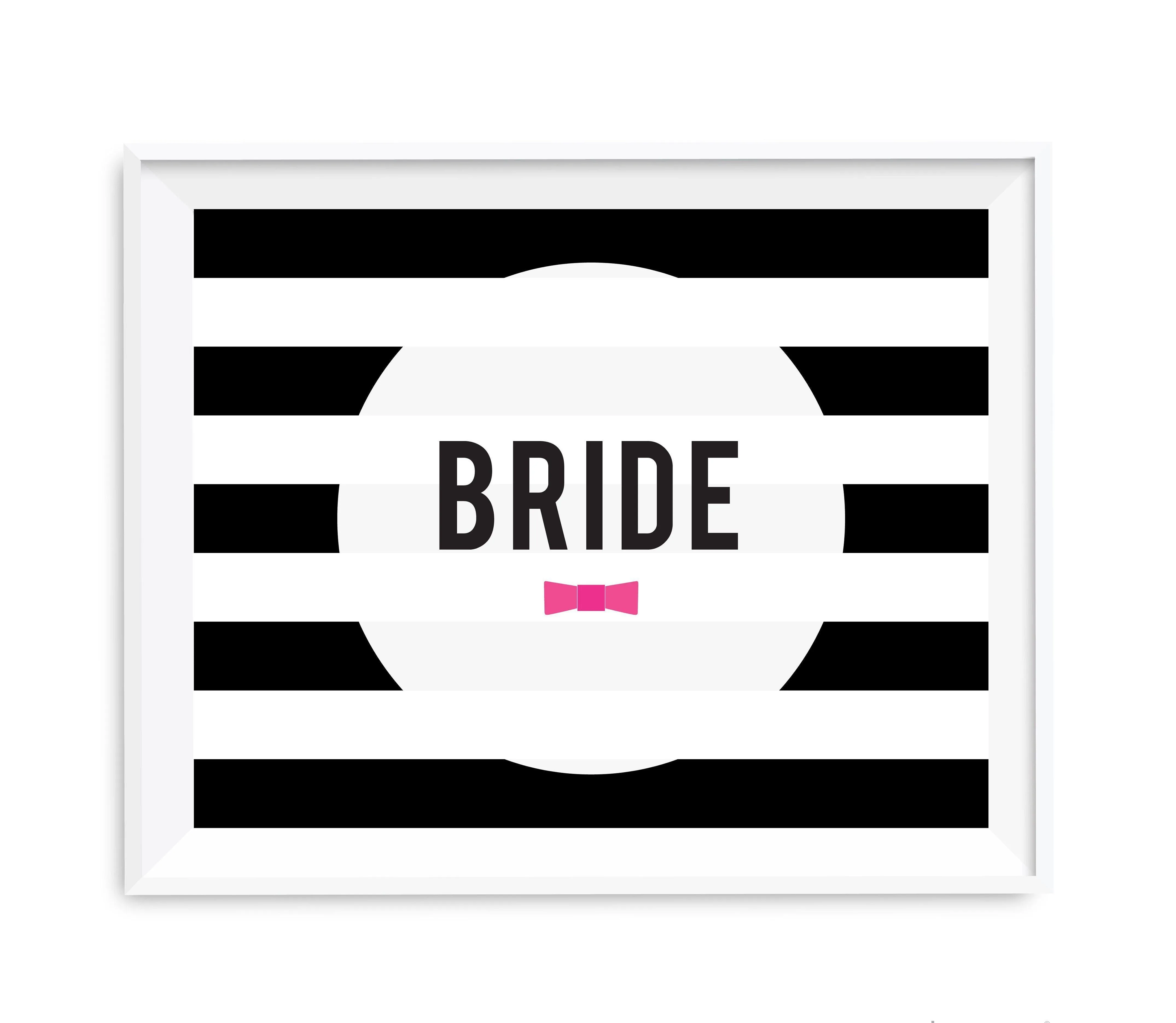 Andaz Press 8.5 x 11 Modern Black and White Stripes Wedding Party Signs