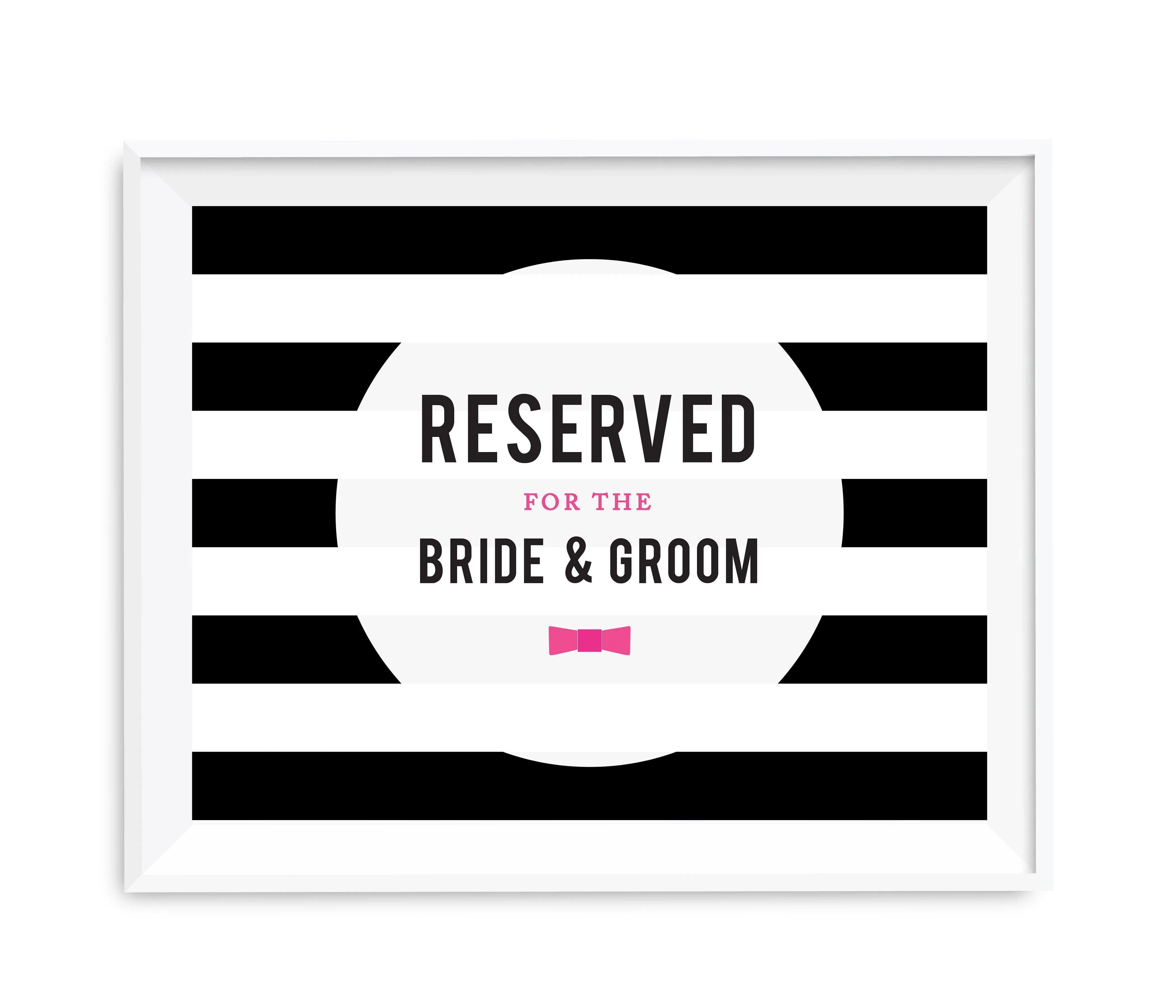 Andaz Press 8.5 x 11 Modern Black and White Stripes Wedding Party Signs
