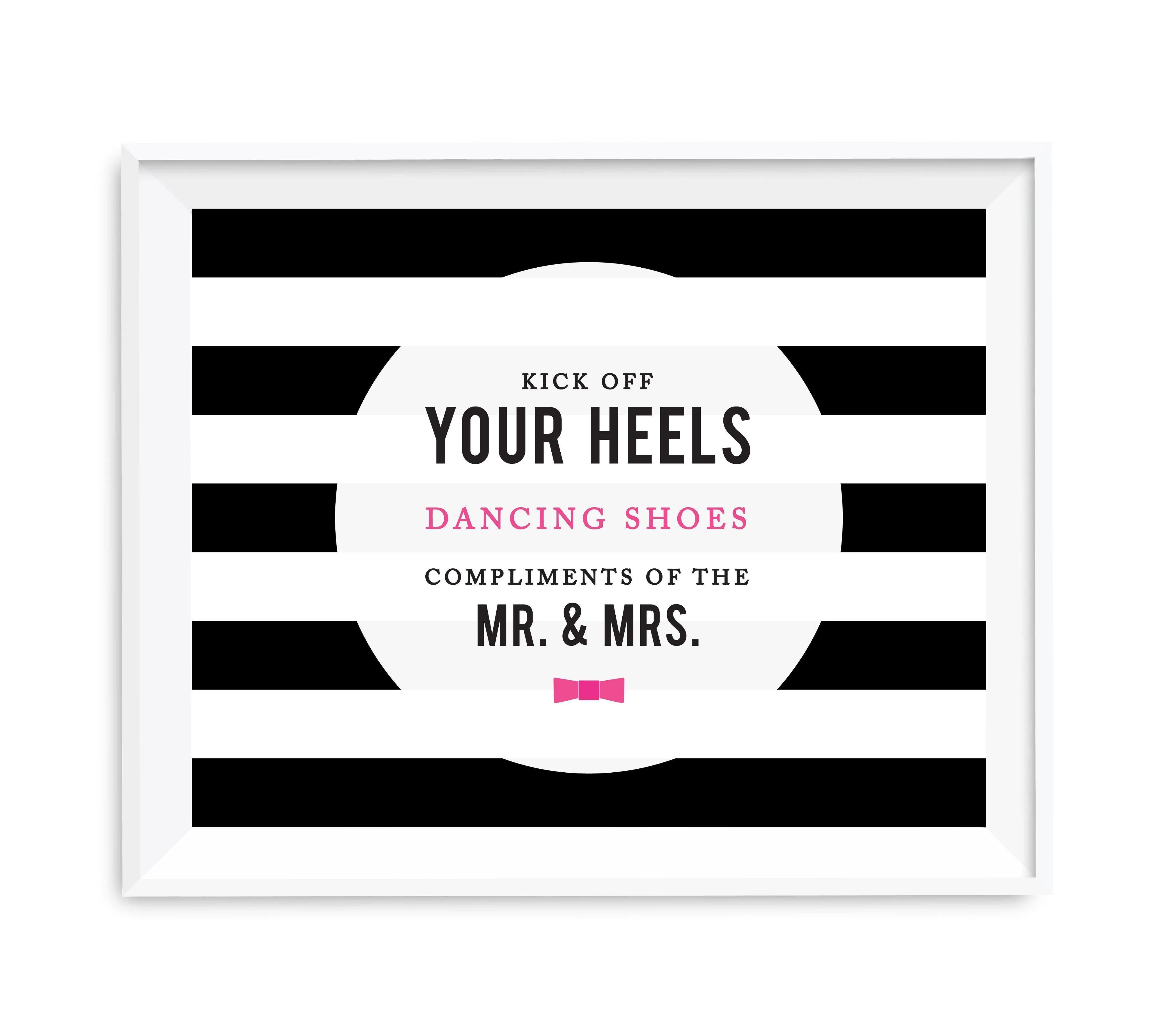 Andaz Press 8.5 x 11 Modern Black and White Stripes Wedding Party Signs