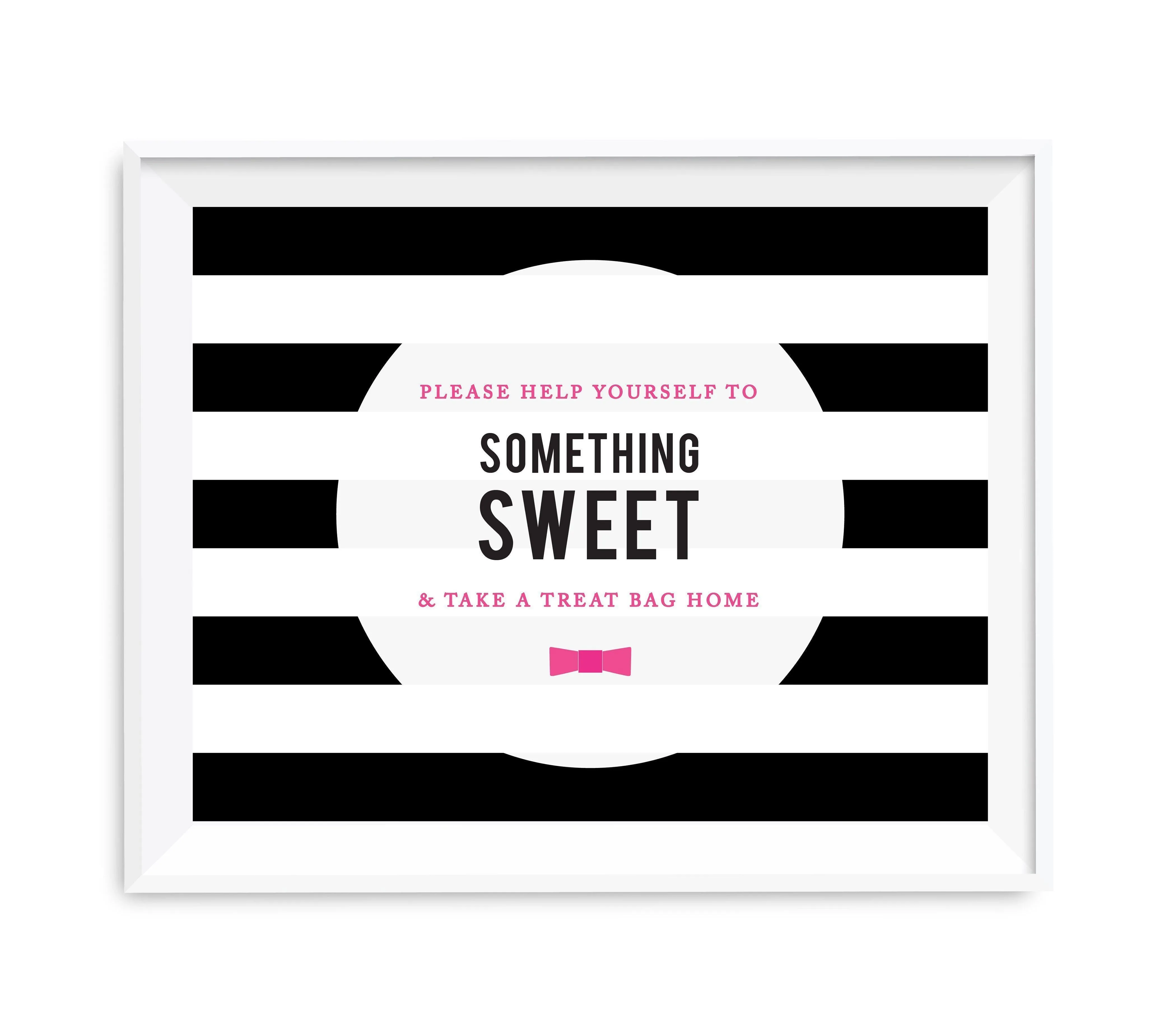 Andaz Press 8.5 x 11 Modern Black and White Stripes Wedding Party Signs