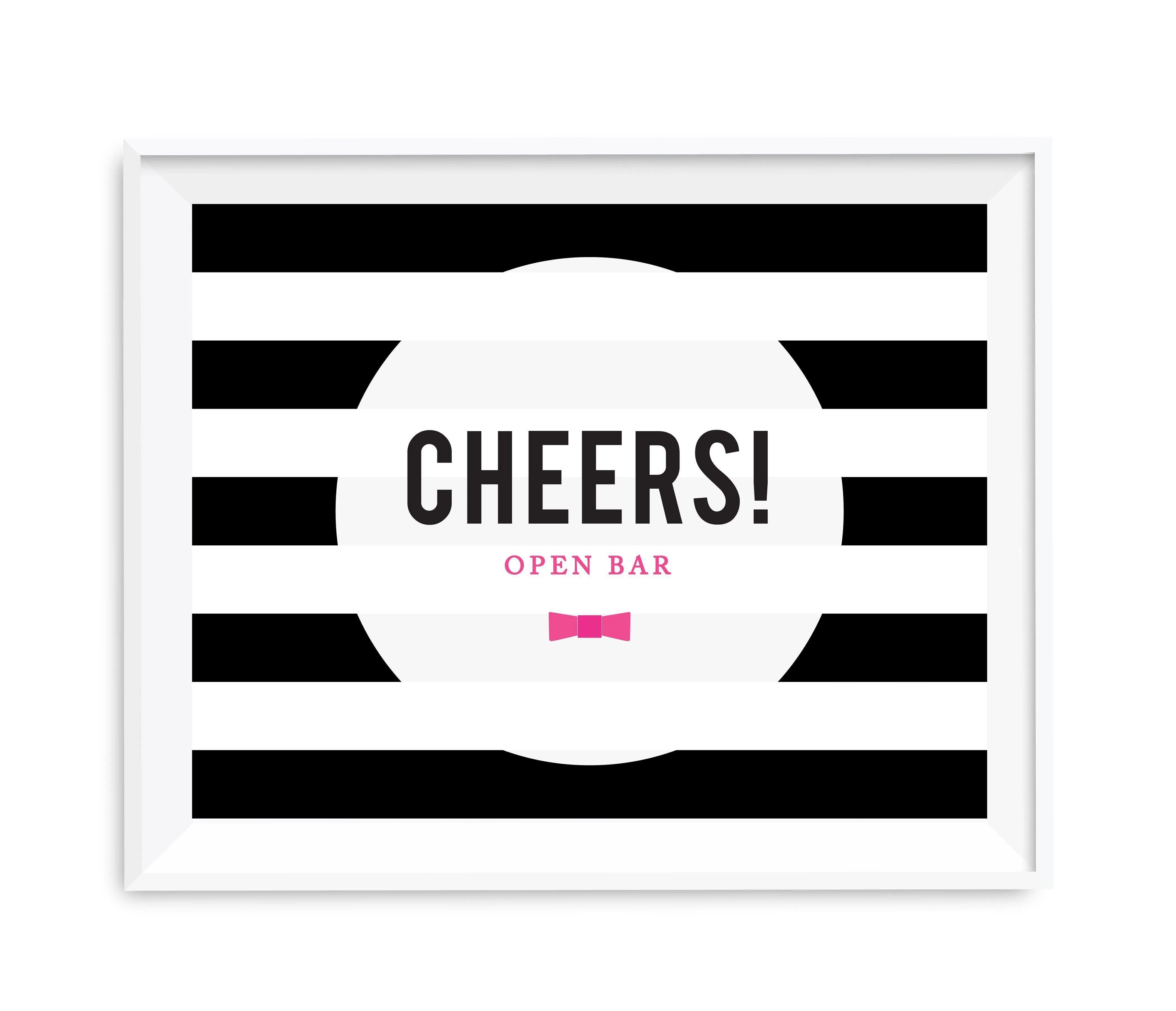 Andaz Press 8.5 x 11 Modern Black and White Stripes Wedding Party Signs