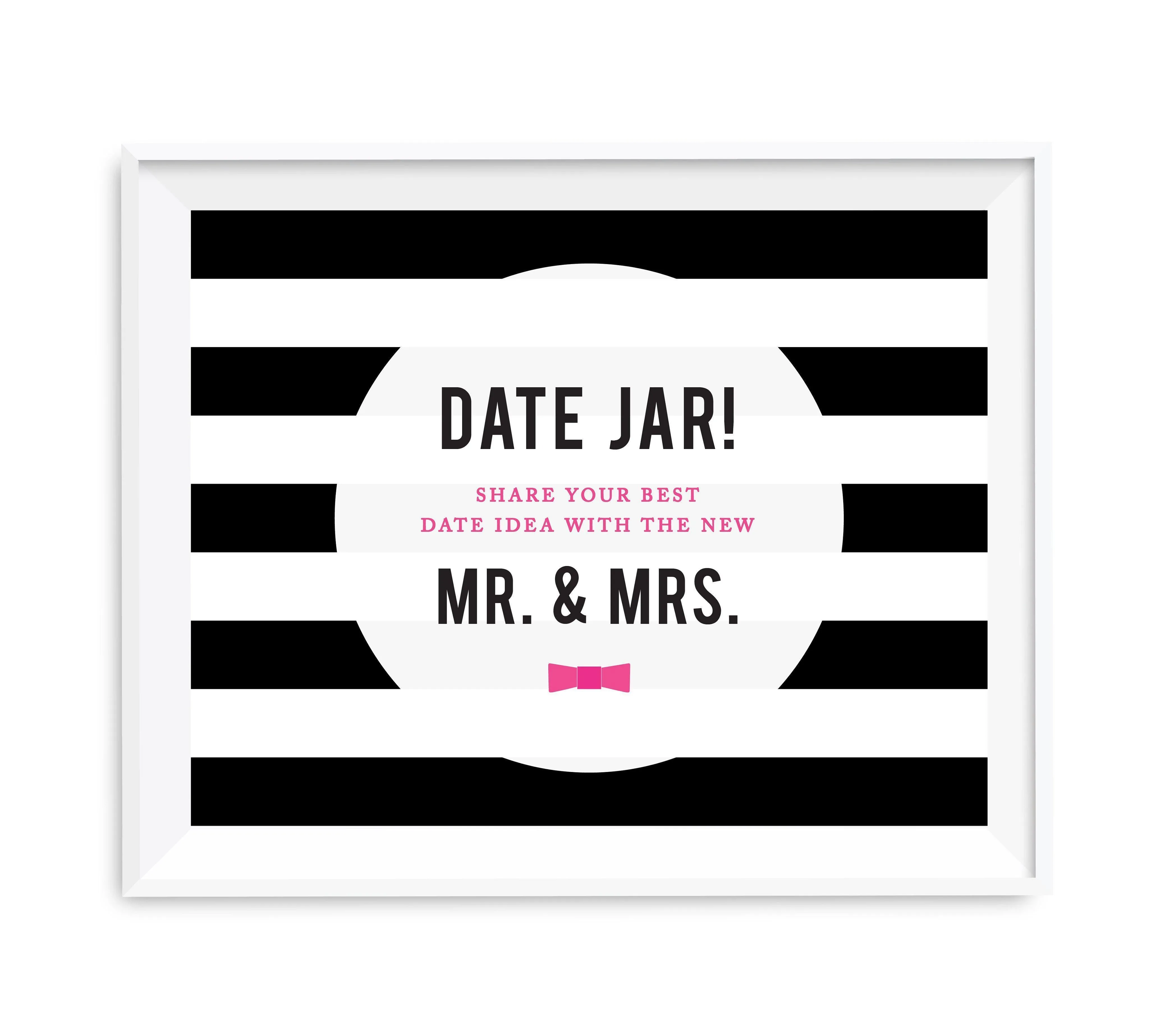 Andaz Press 8.5 x 11 Modern Black and White Stripes Wedding Party Signs