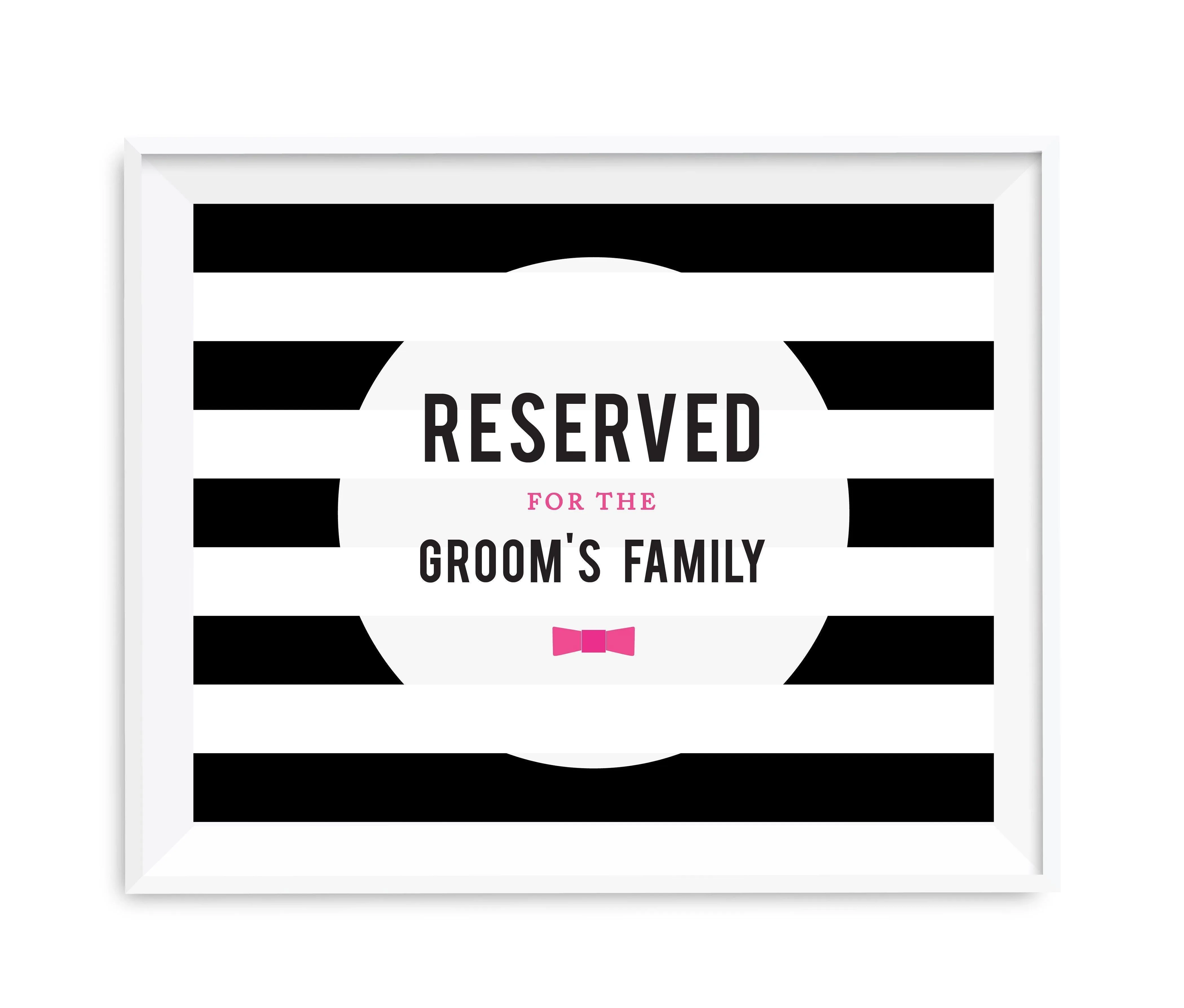 Andaz Press 8.5 x 11 Modern Black and White Stripes Wedding Party Signs
