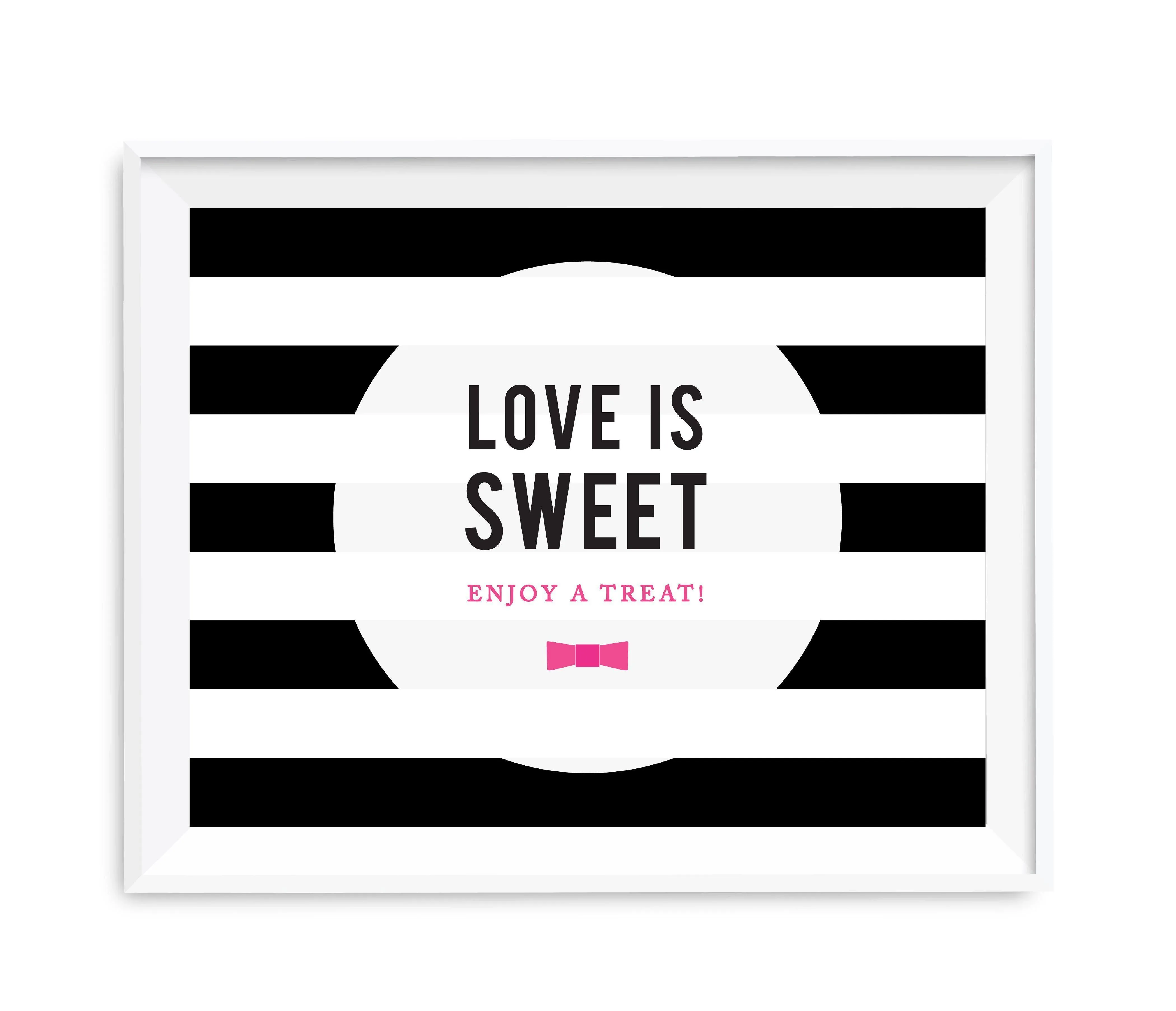 Andaz Press 8.5 x 11 Modern Black and White Stripes Wedding Party Signs
