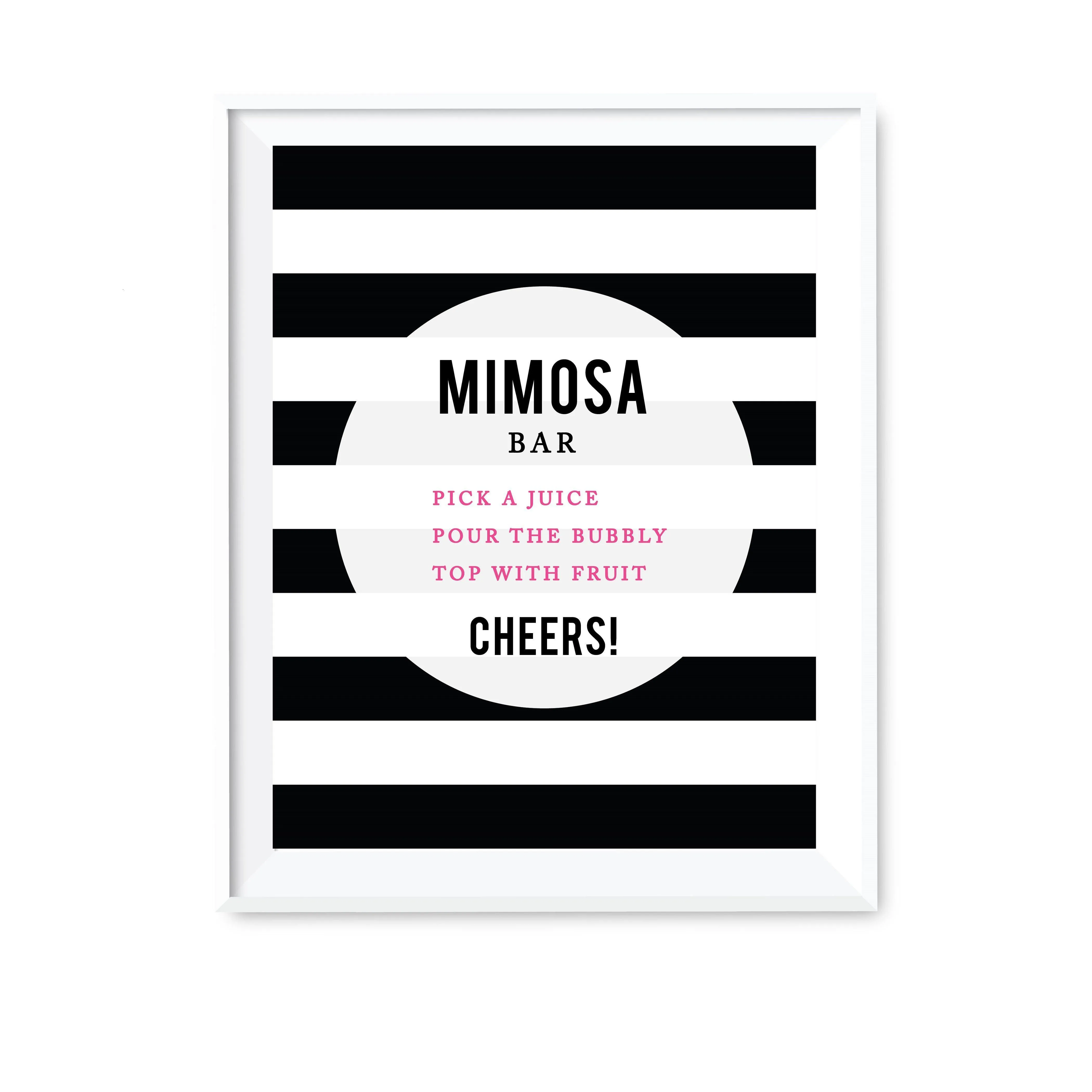 Andaz Press 8.5 x 11 Modern Black and White Stripes Wedding Party Signs