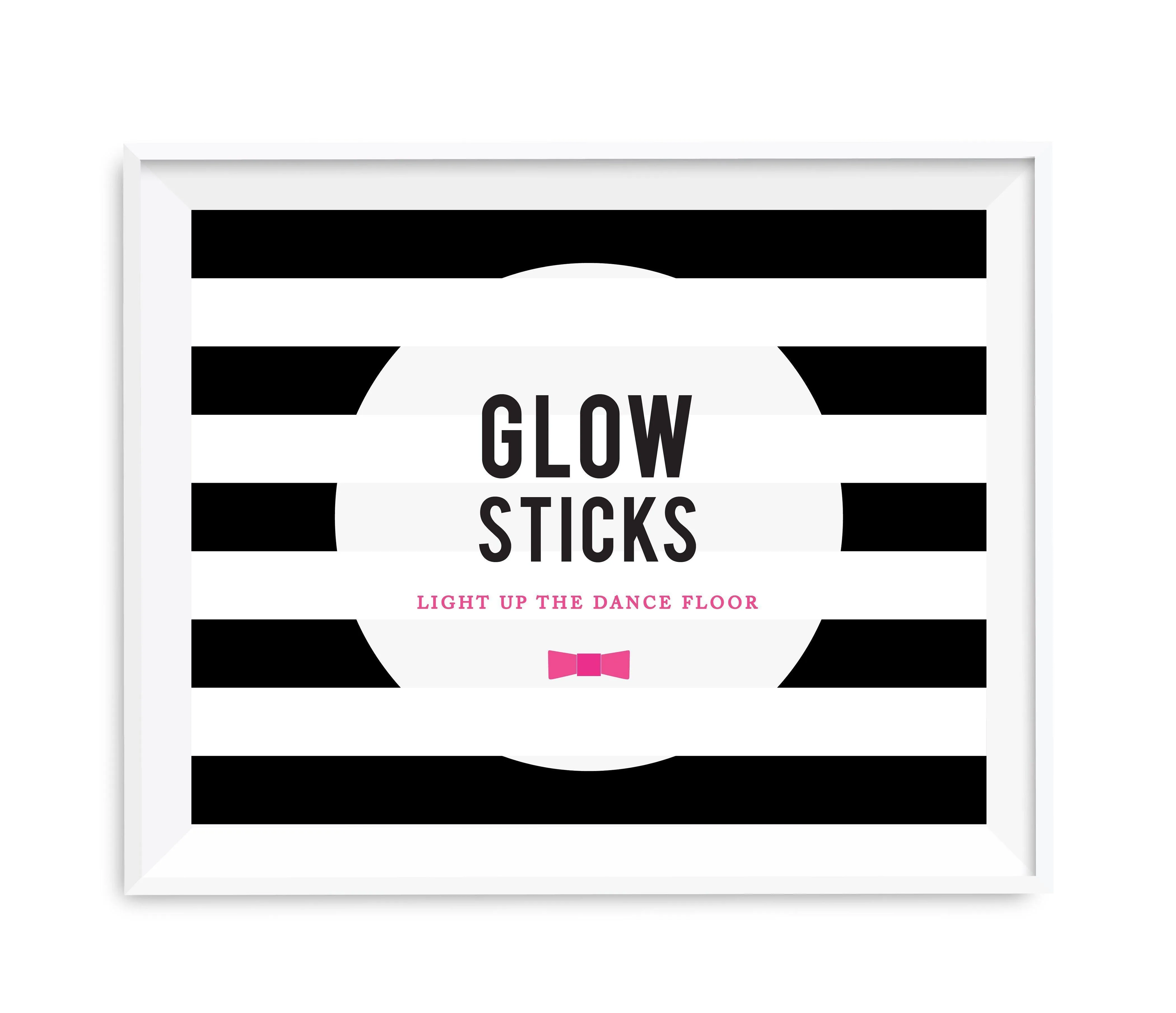 Andaz Press 8.5 x 11 Modern Black and White Stripes Wedding Party Signs