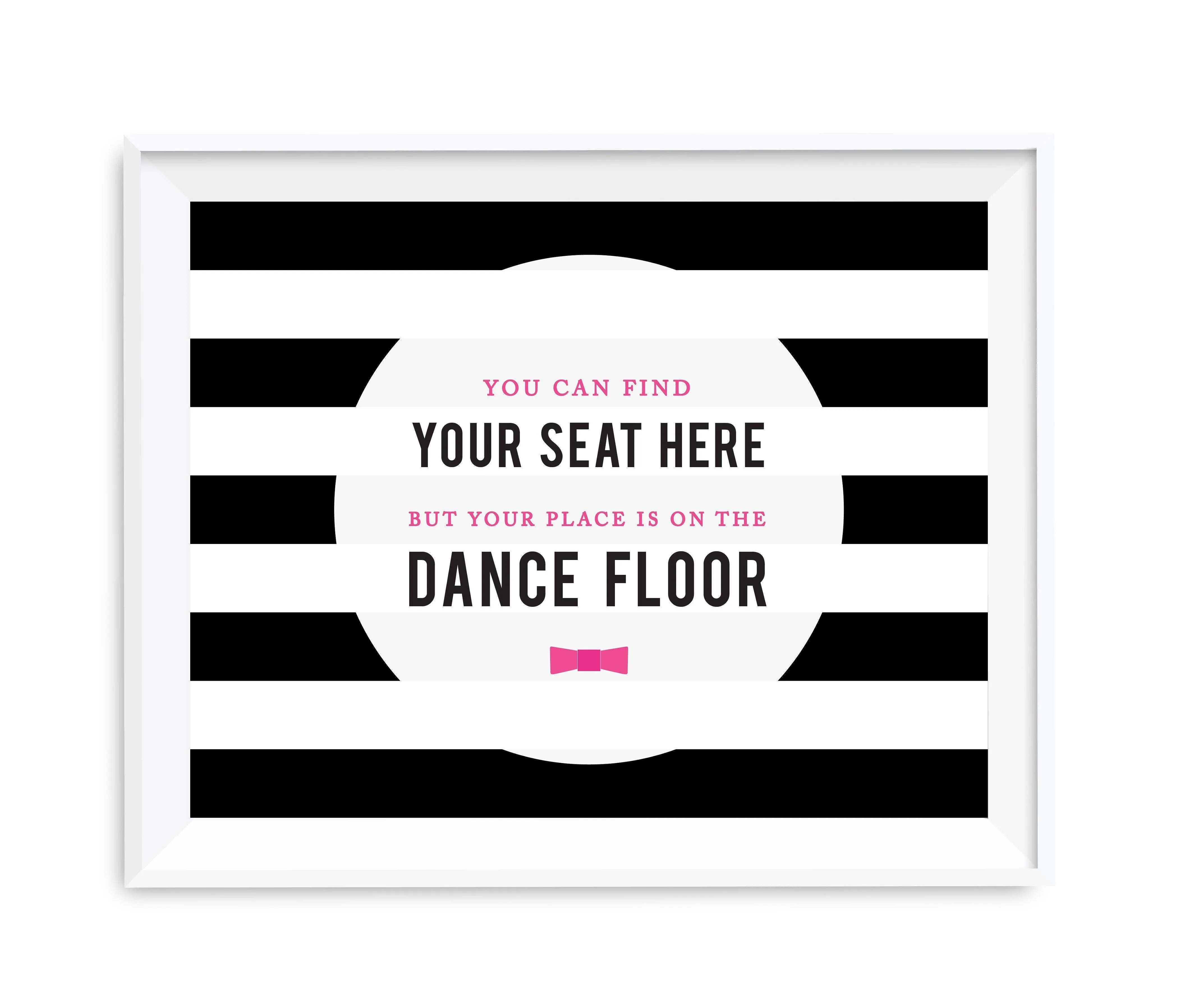 Andaz Press 8.5 x 11 Modern Black and White Stripes Wedding Party Signs