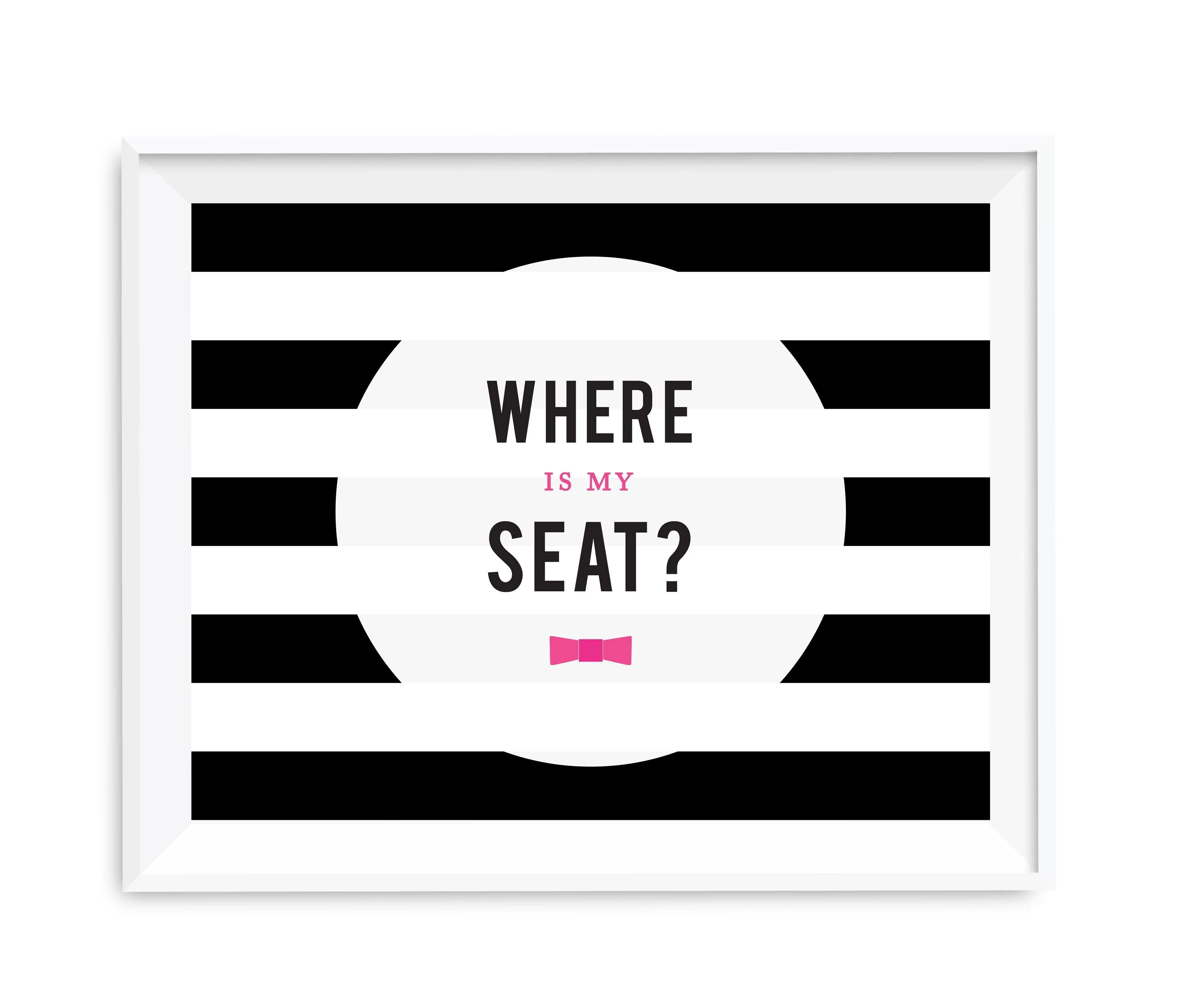 Andaz Press 8.5 x 11 Modern Black and White Stripes Wedding Party Signs