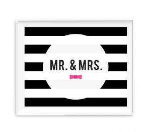 Andaz Press 8.5 x 11 Modern Black and White Stripes Wedding Party Signs