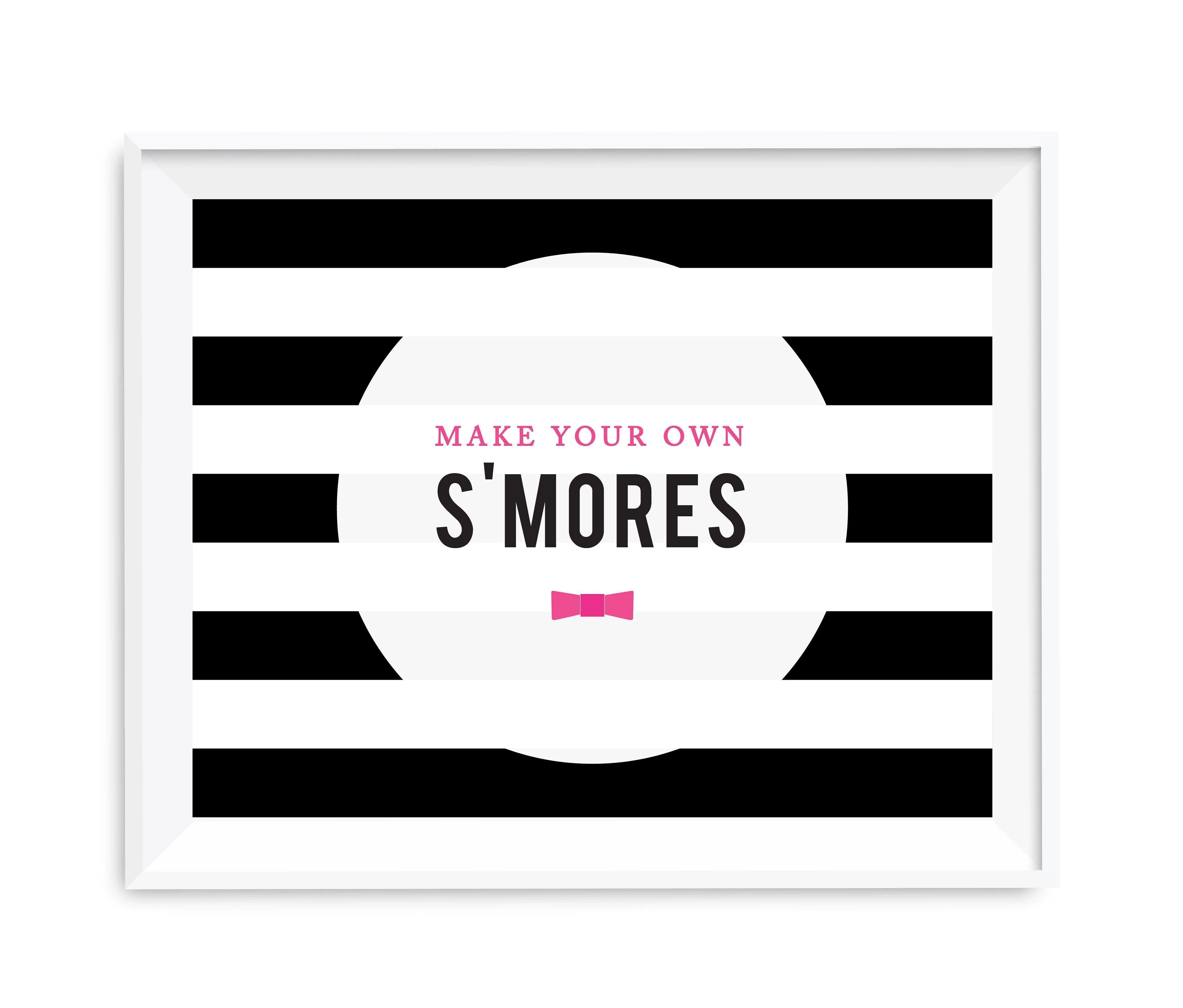 Andaz Press 8.5 x 11 Modern Black and White Stripes Wedding Party Signs