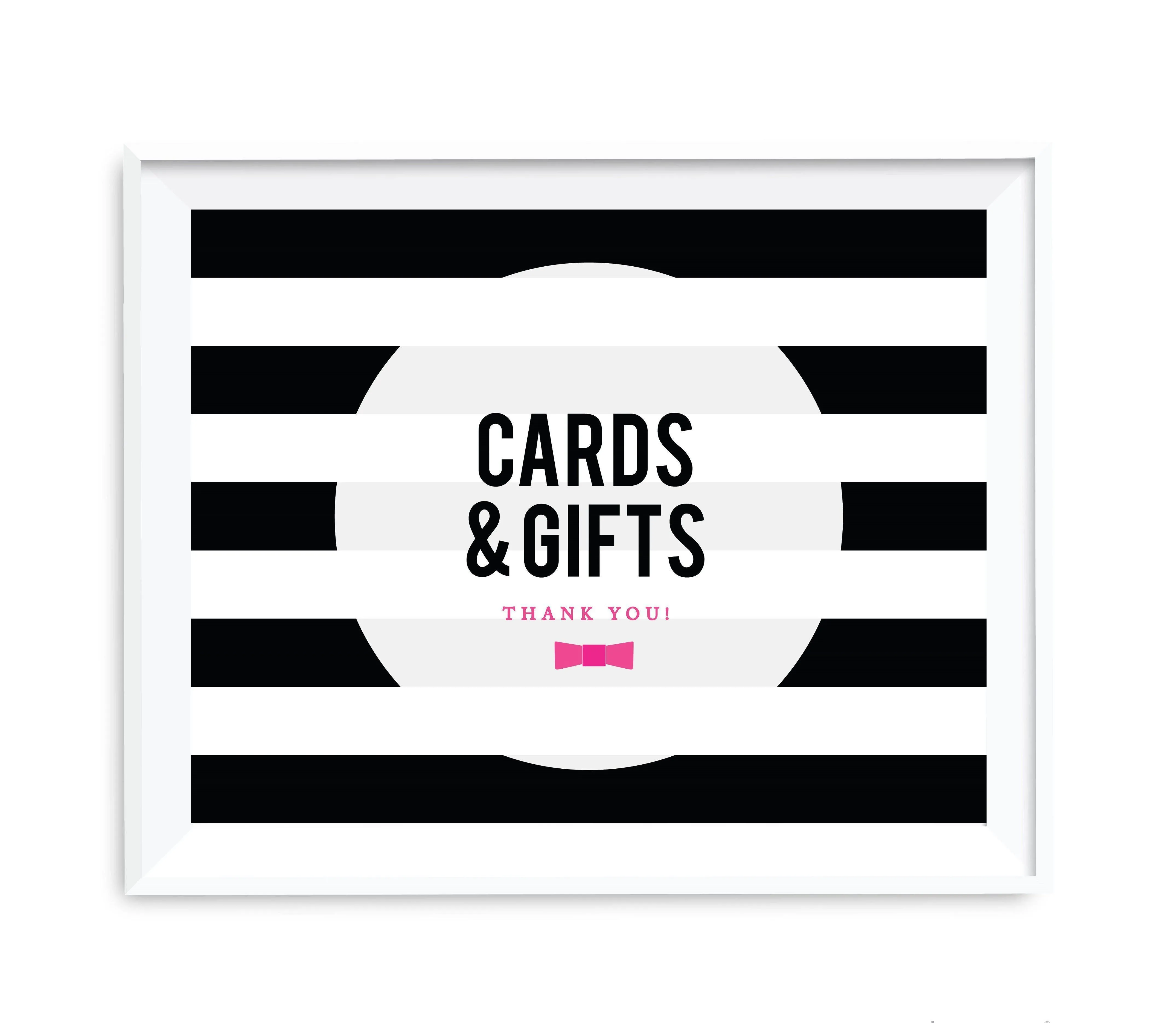Andaz Press 8.5 x 11 Modern Black and White Stripes Wedding Party Signs
