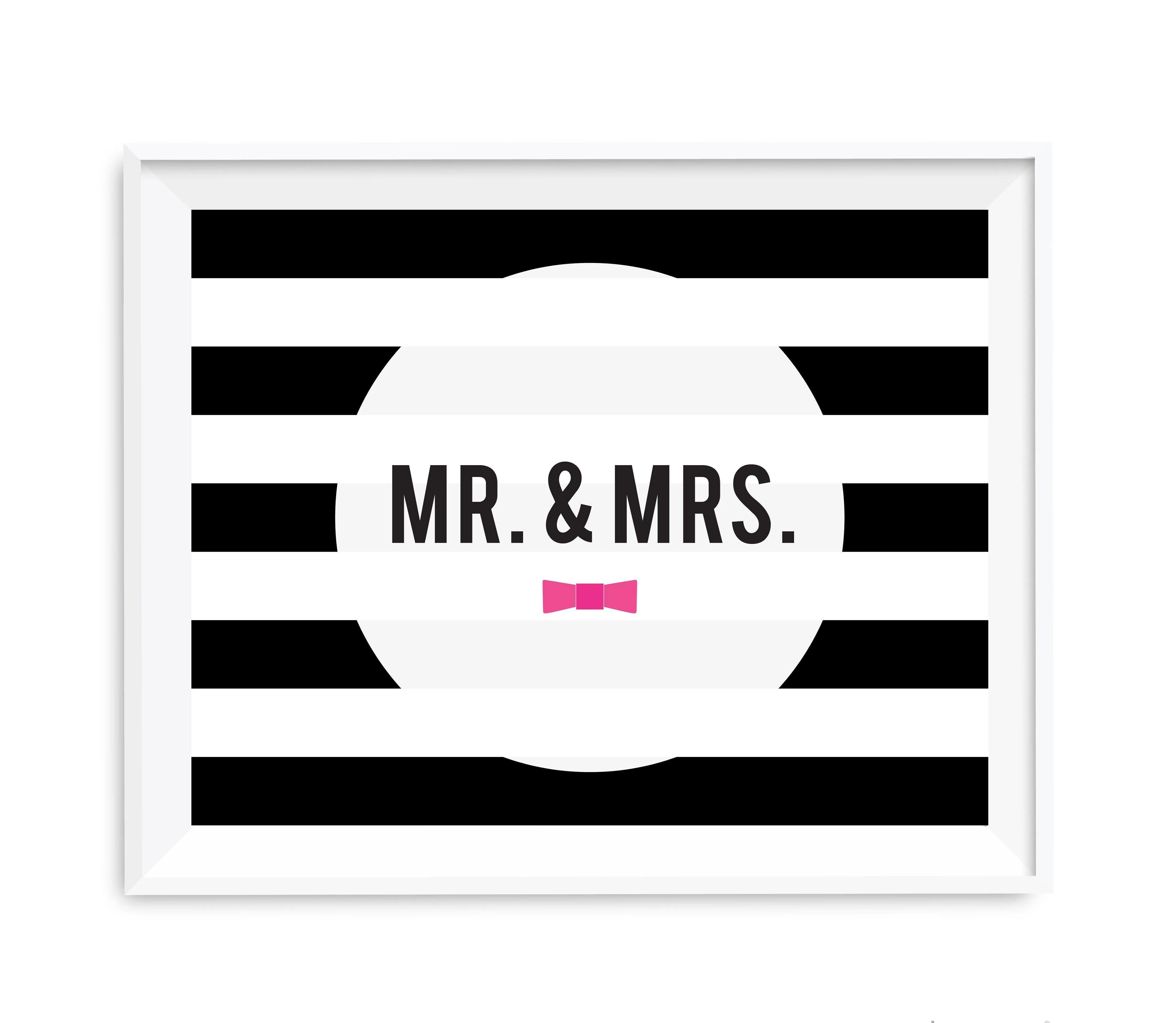 Andaz Press 8.5 x 11 Modern Black and White Stripes Wedding Party Signs