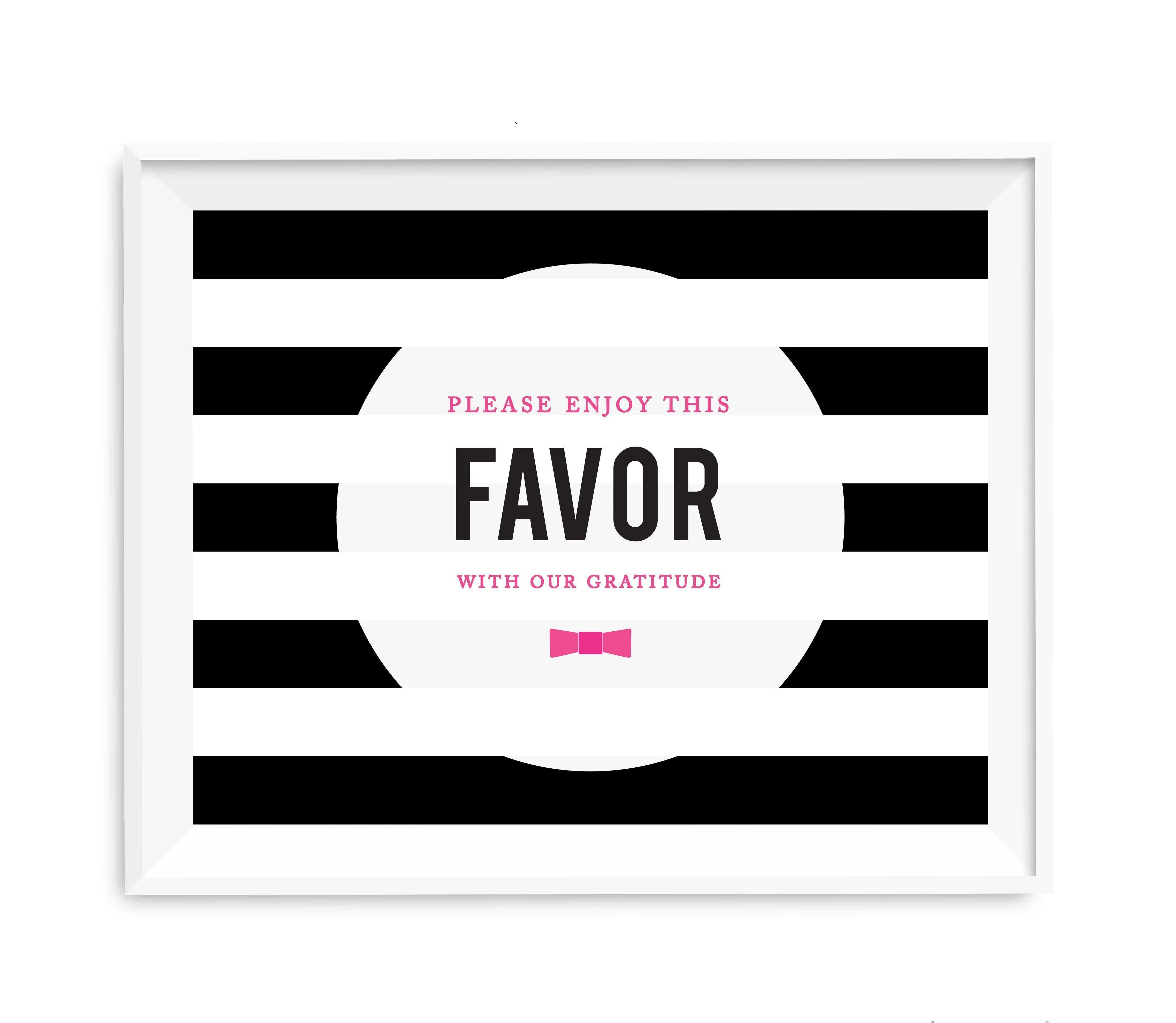 Andaz Press 8.5 x 11 Modern Black and White Stripes Wedding Party Signs