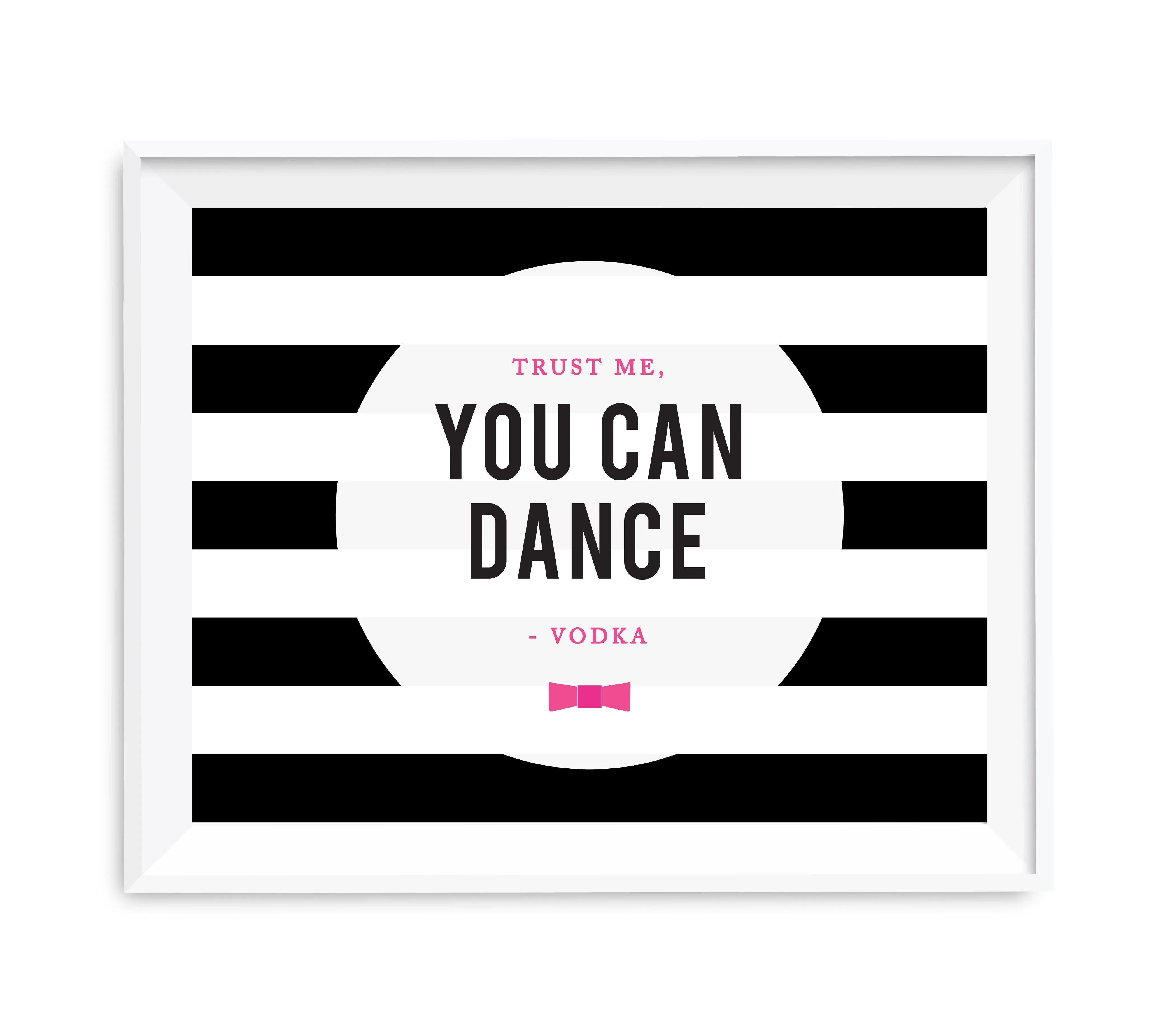 Andaz Press 8.5 x 11 Modern Black and White Stripes Wedding Party Signs