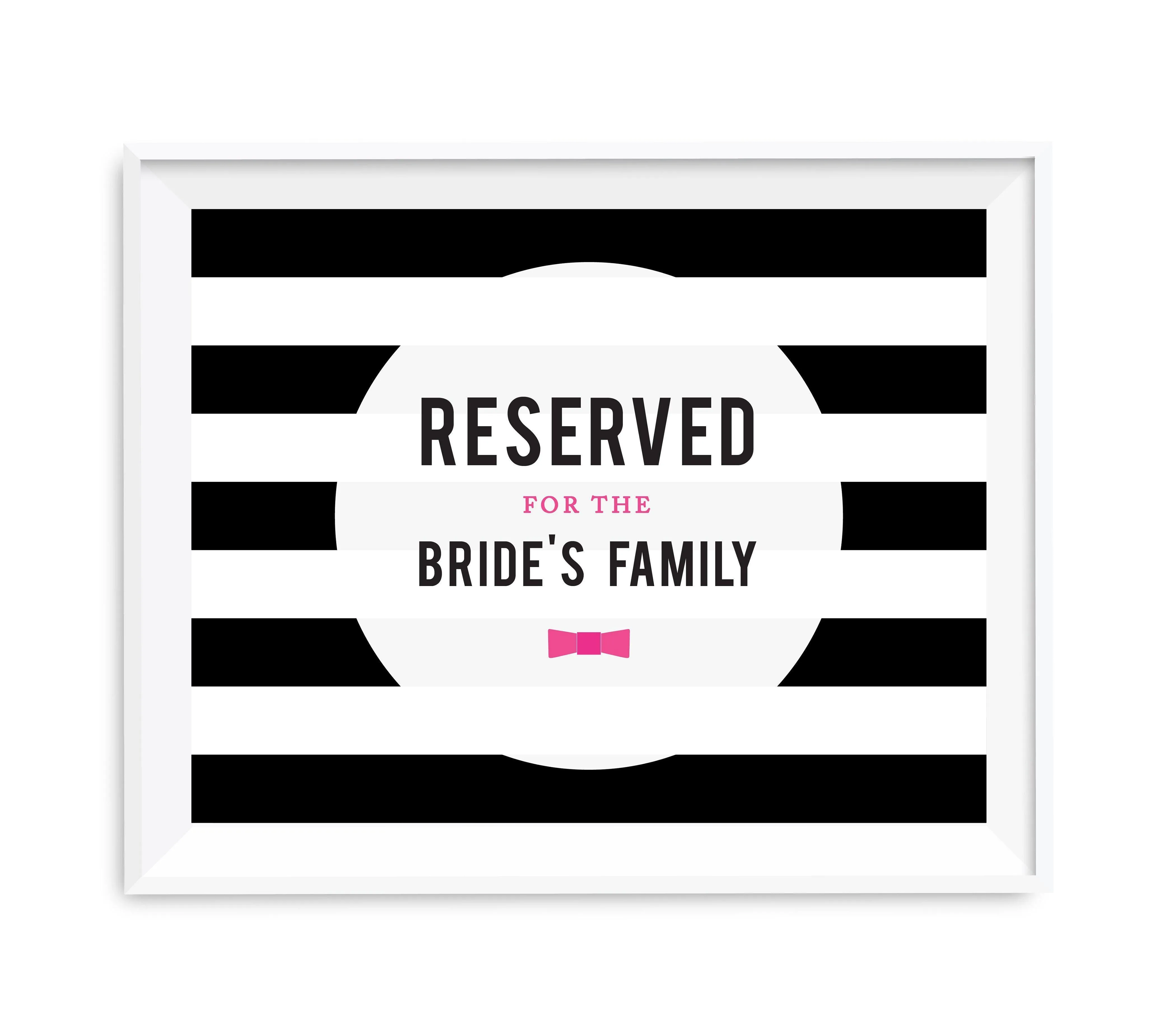 Andaz Press 8.5 x 11 Modern Black and White Stripes Wedding Party Signs