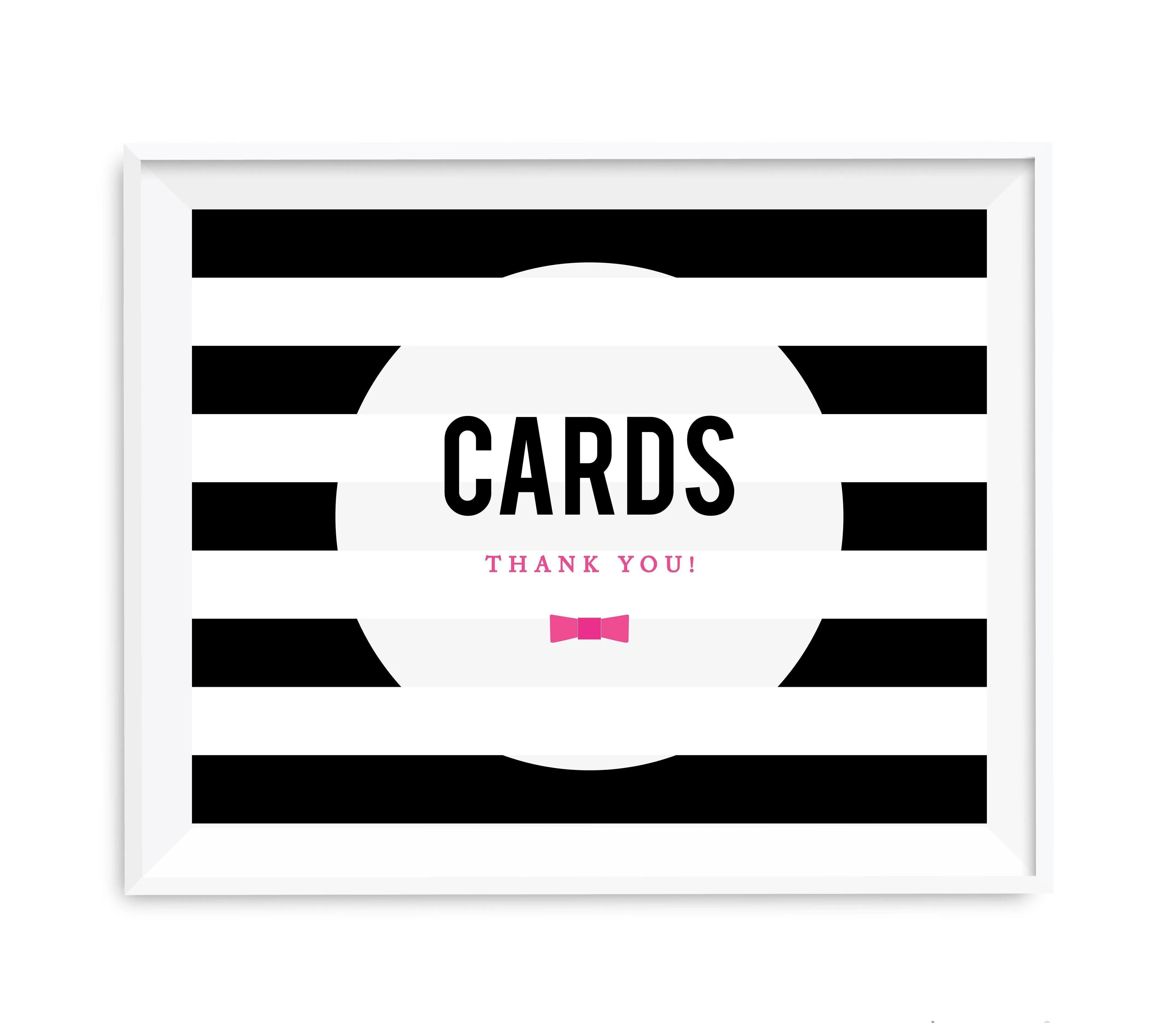 Andaz Press 8.5 x 11 Modern Black and White Stripes Wedding Party Signs
