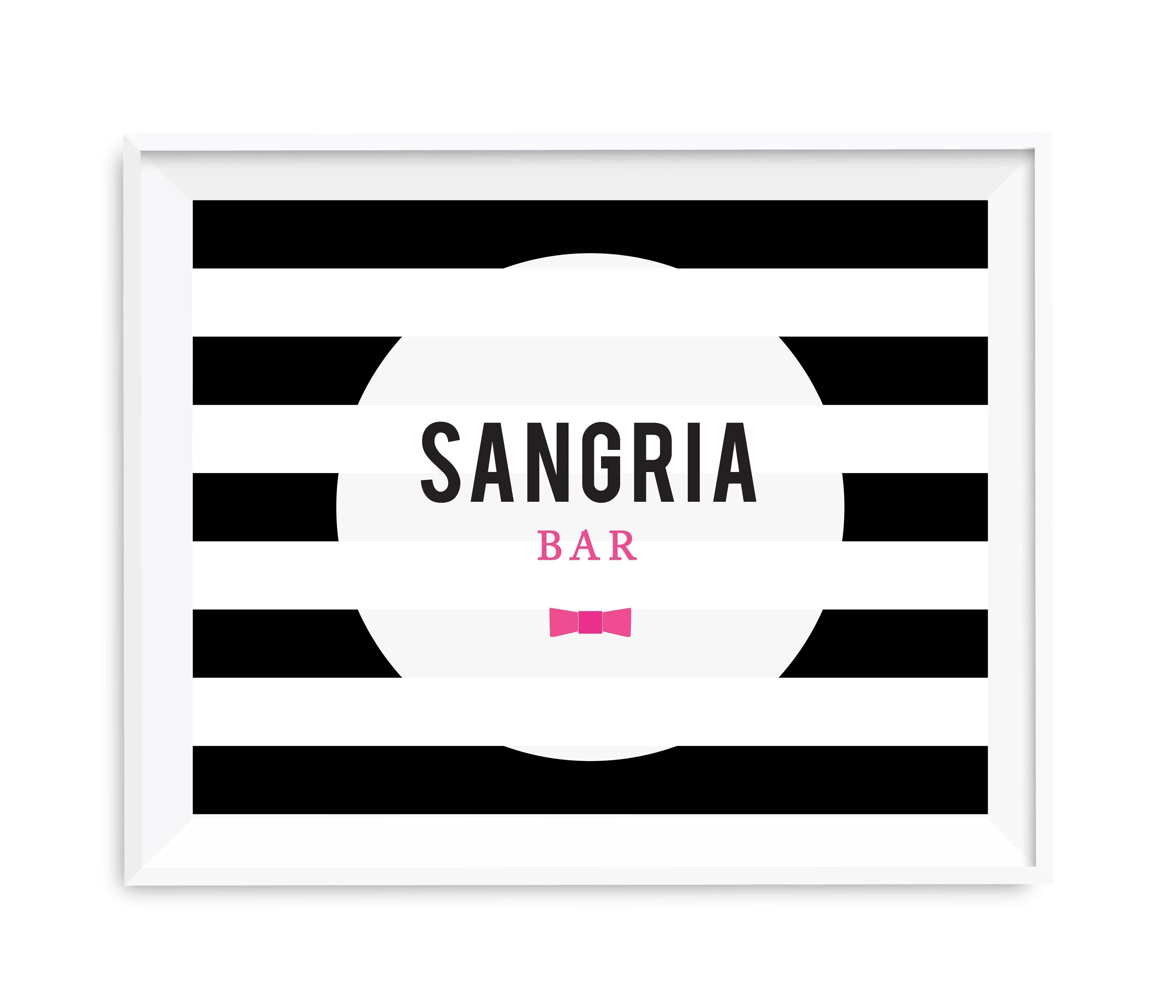 Andaz Press 8.5 x 11 Modern Black and White Stripes Wedding Party Signs