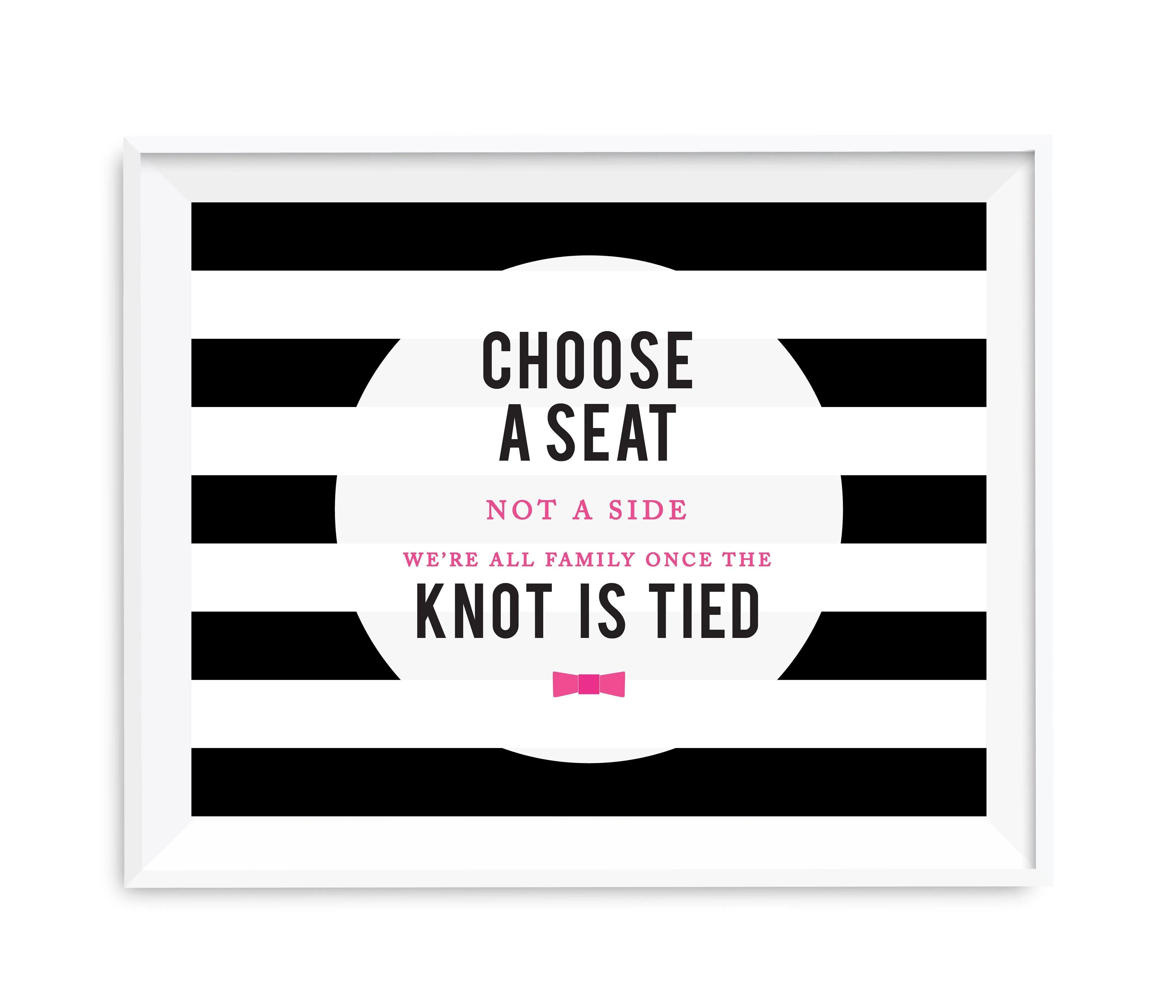 Andaz Press 8.5 x 11 Modern Black and White Stripes Wedding Party Signs