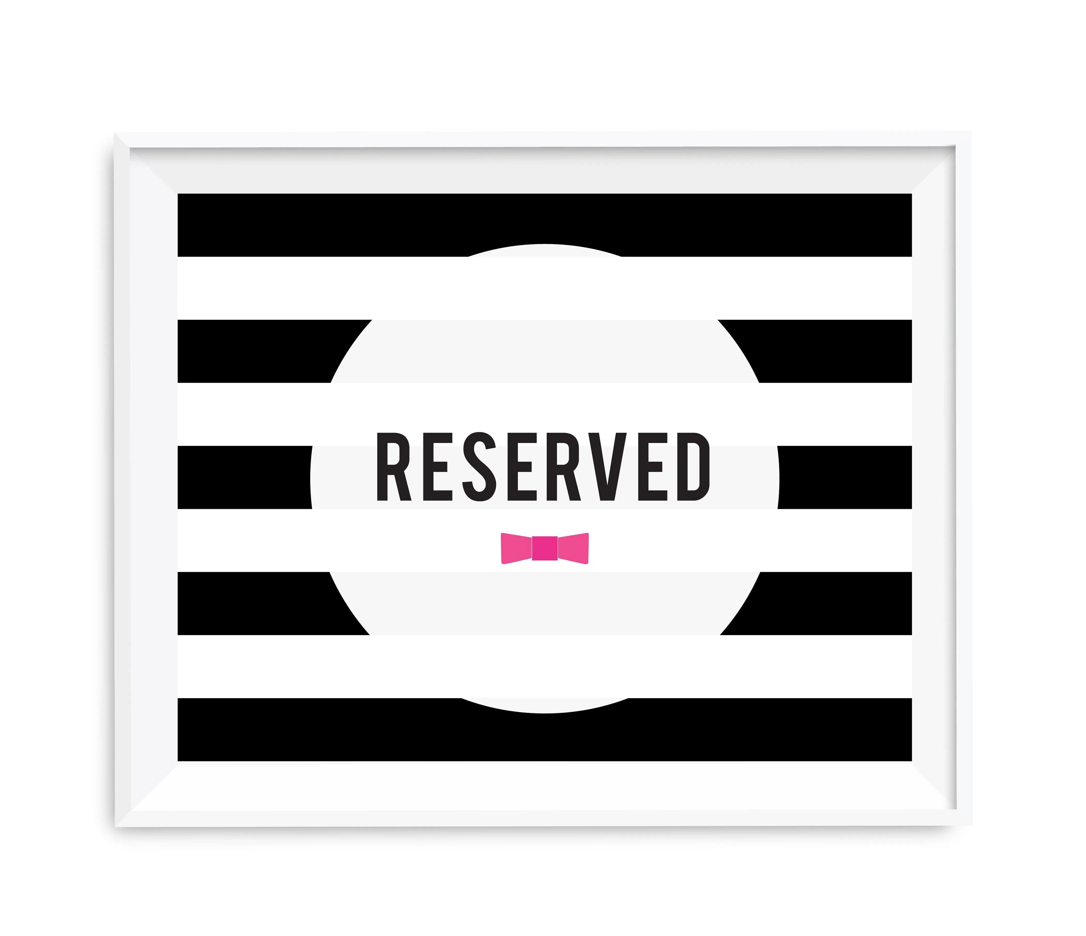 Andaz Press 8.5 x 11 Modern Black and White Stripes Wedding Party Signs