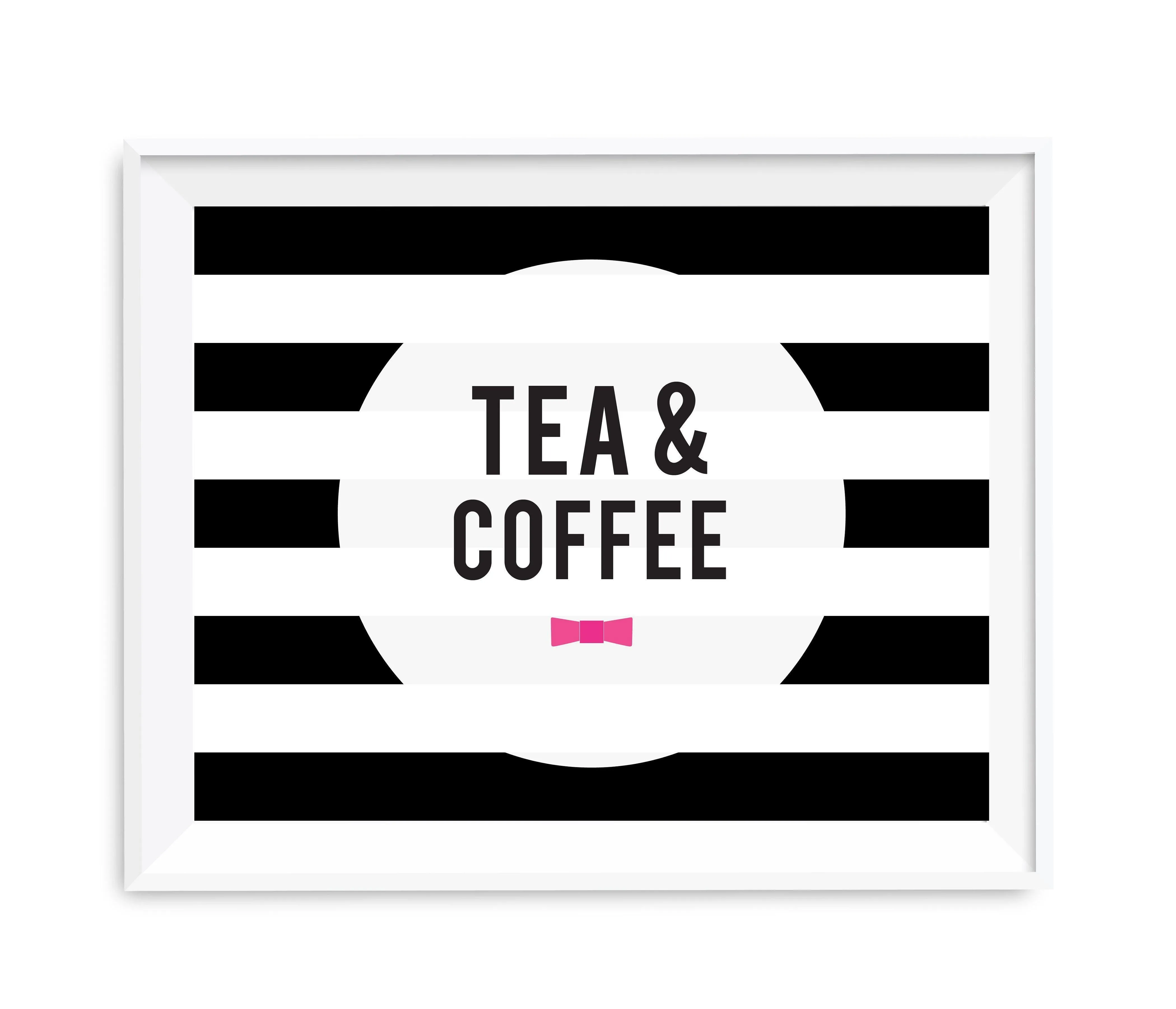 Andaz Press 8.5 x 11 Modern Black and White Stripes Wedding Party Signs
