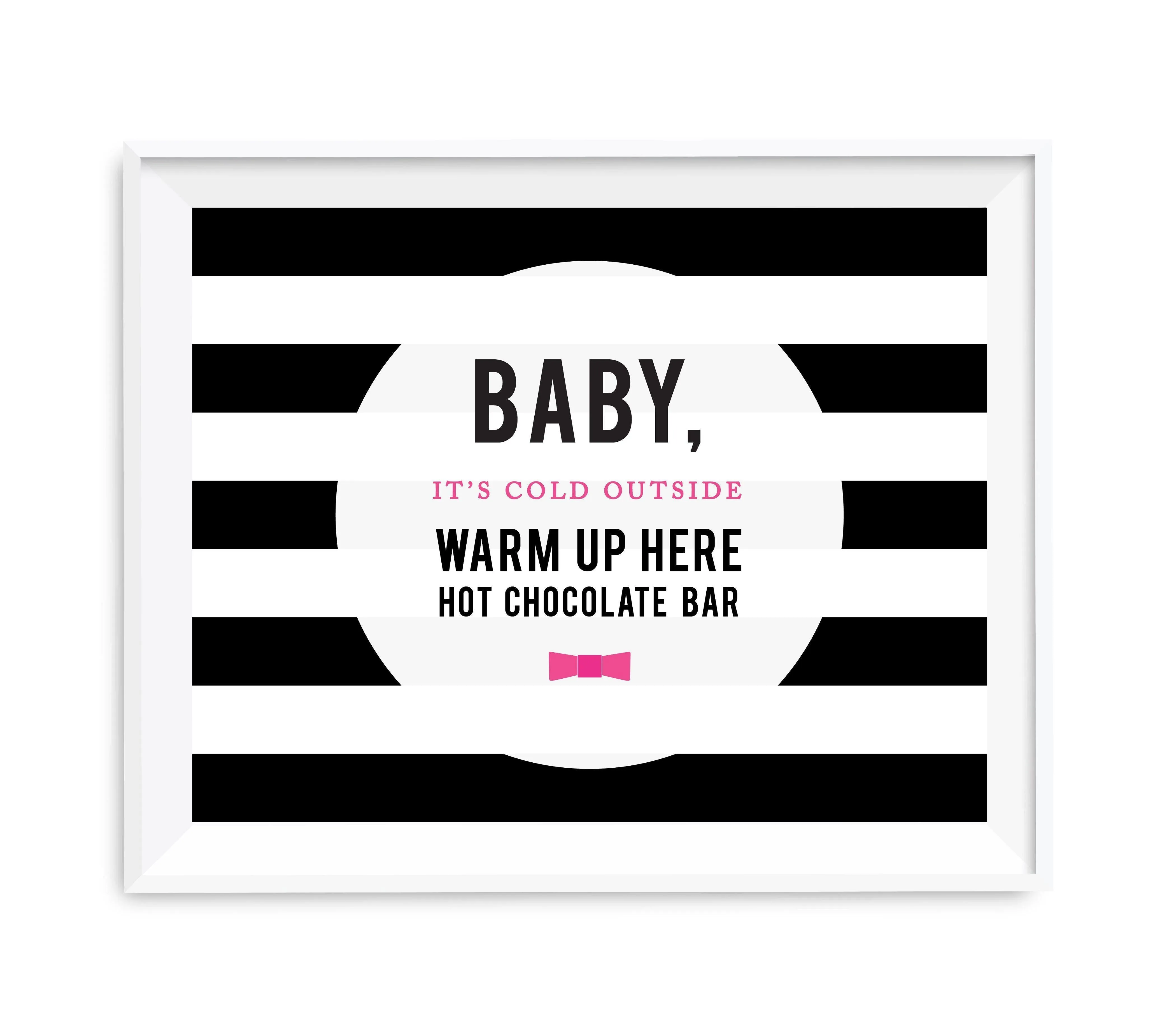 Andaz Press 8.5 x 11 Modern Black and White Stripes Wedding Party Signs