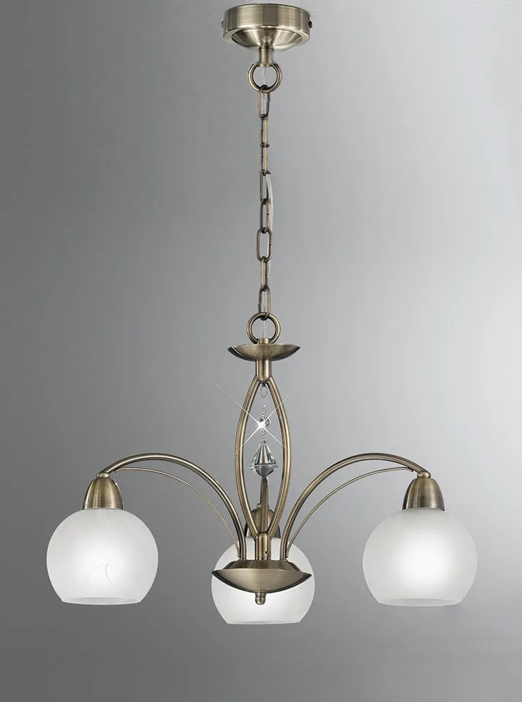 Athena 3/5Lt Chandelier/Flush Light - Satin Nickel/Bronze Finish