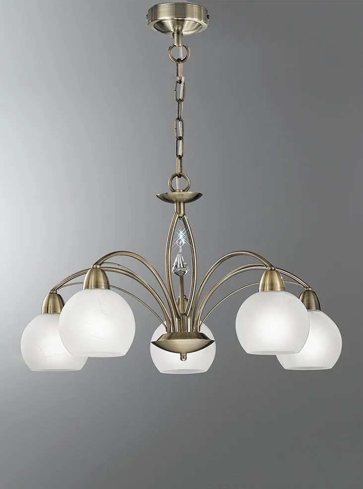 Athena 3/5Lt Chandelier/Flush Light - Satin Nickel/Bronze Finish