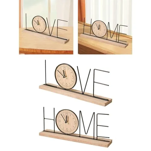 ATORSE® Tabletop Clock Creative Desktop Decoration for Home Decor Office Living Room LOVE