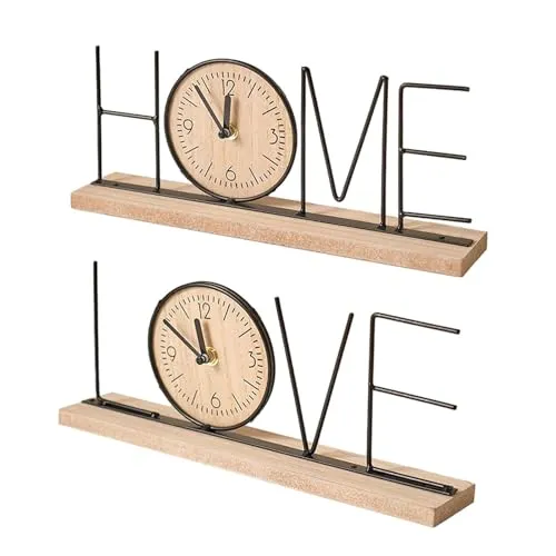 ATORSE® Tabletop Clock Creative Desktop Decoration for Home Decor Office Living Room LOVE