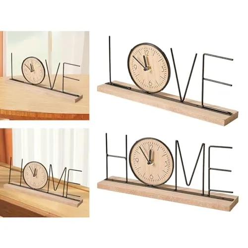 ATORSE® Tabletop Clock Creative Desktop Decoration for Home Decor Office Living Room LOVE