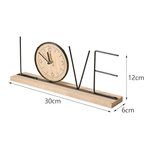 ATORSE® Tabletop Clock Creative Desktop Decoration for Home Decor Office Living Room LOVE