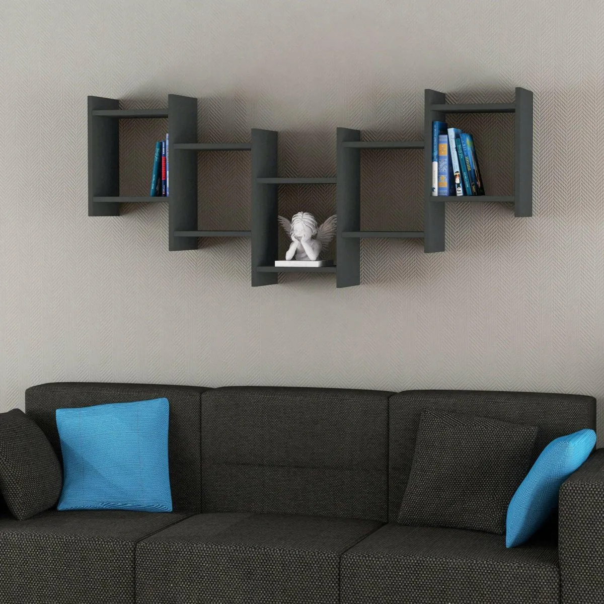 Bat Modern Floating Shelf 64cm Tall