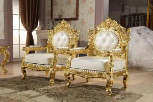Beautiful Royal Antique Gold Carved Sofa