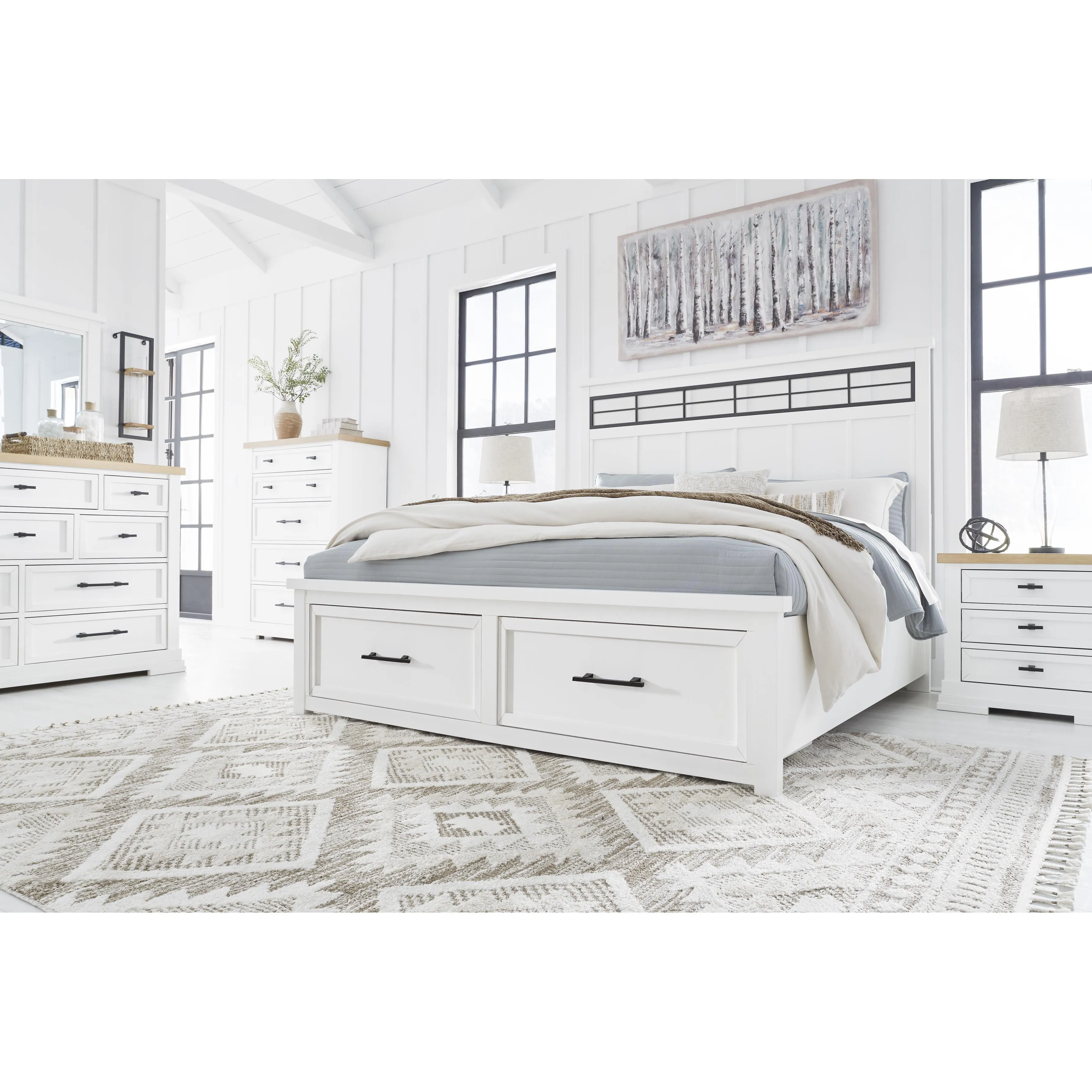 Benchcraft Ashbryn King Panel Bed with Storage B844-58/B844-56S/B844-97